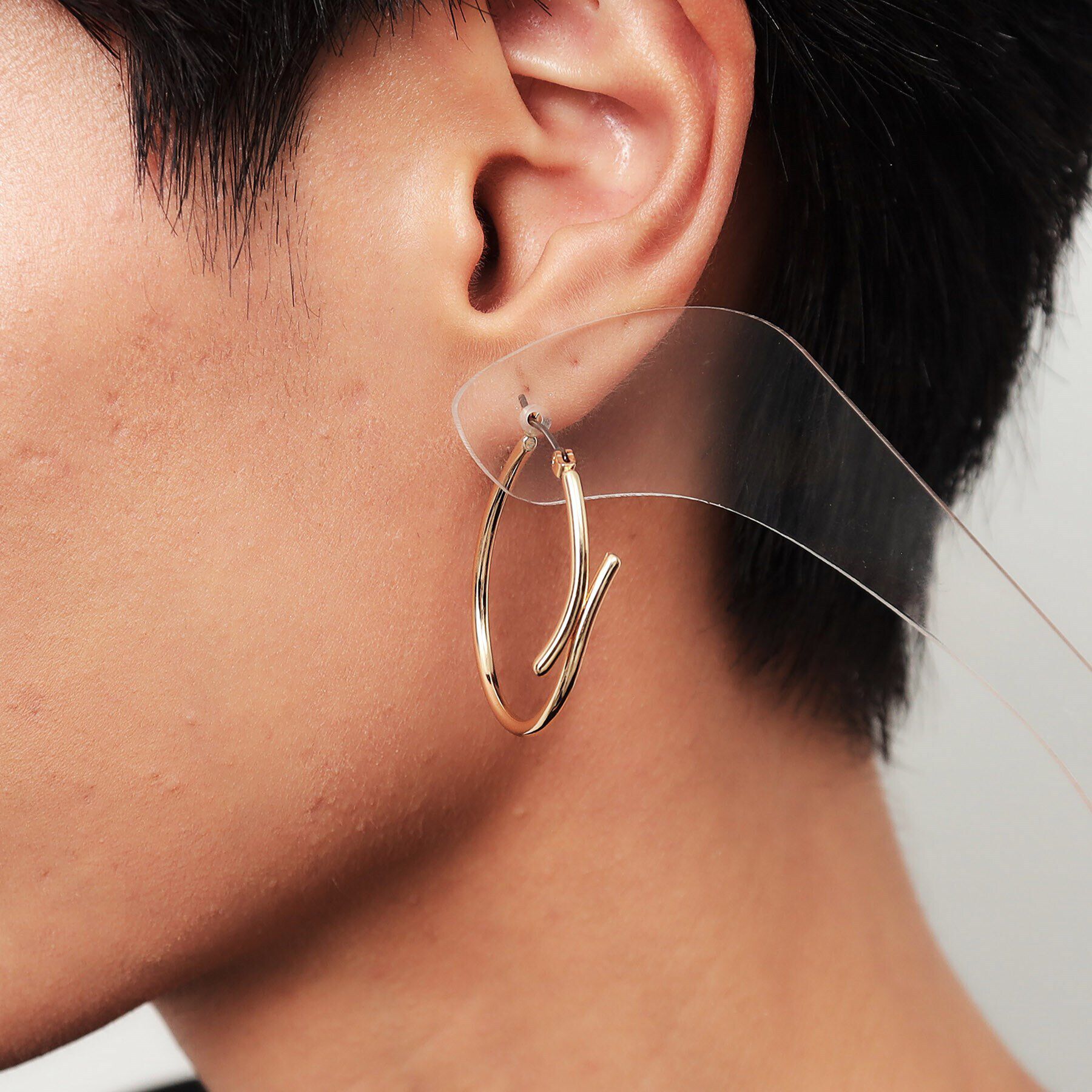 OPAQUE.CLIP「クロスフープフックピアス」|ピアス|