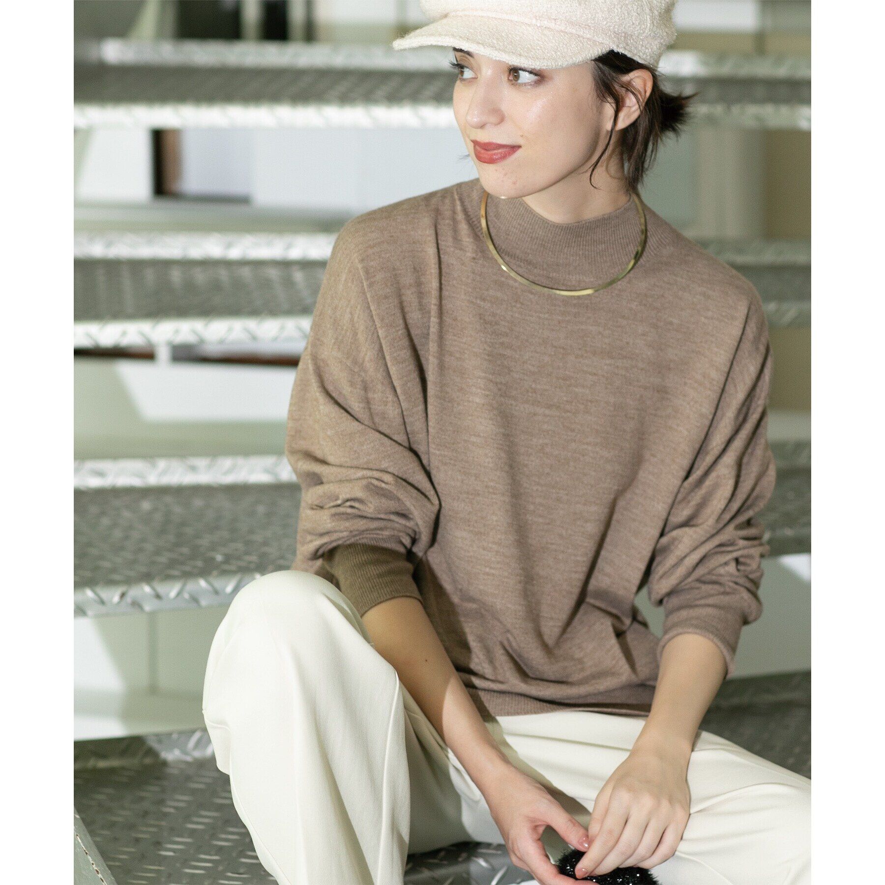 OPAQUE.CLIP「ハイネックリラクシーニット/FILIVIVI・フィルビビ【洗濯機洗い可】」|ニット・セーター|