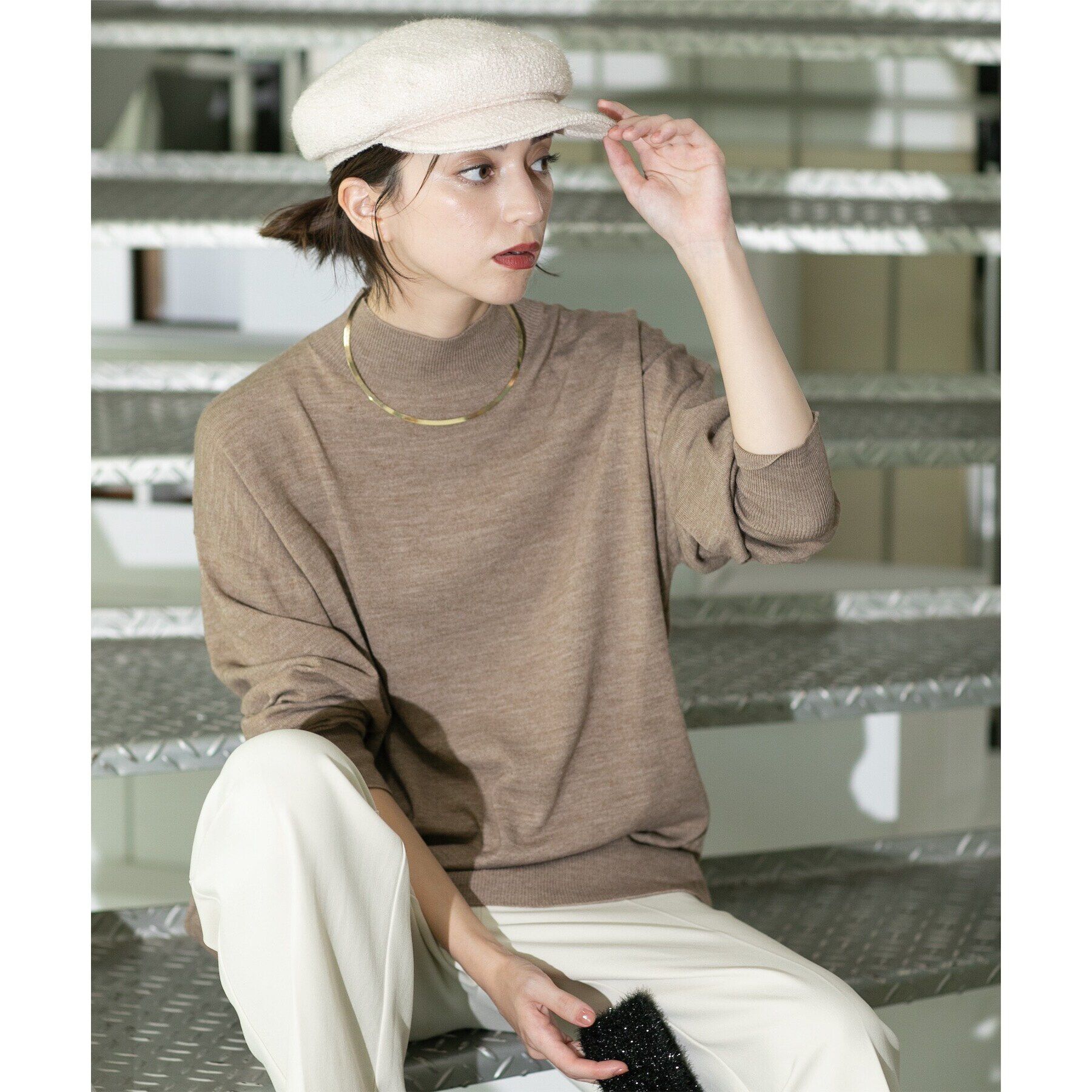 OPAQUE.CLIP「ハイネックリラクシーニット/FILIVIVI・フィルビビ【洗濯機洗い可】」|ニット・セーター|