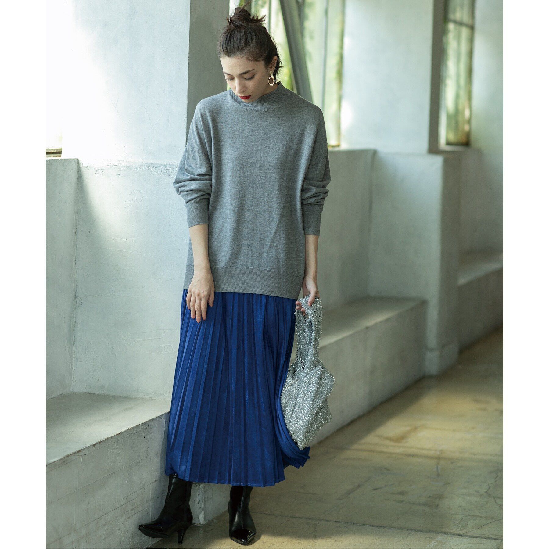 OPAQUE.CLIP「ハイネックリラクシーニット/FILIVIVI・フィルビビ【洗濯機洗い可】」|ニット・セーター|