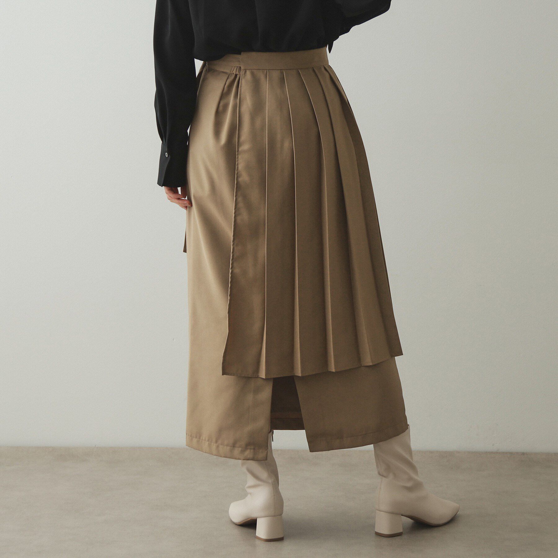OPAQUE.CLIP「≪ツインセット≫プリーツラップ&times;ナロースカート【洗濯機洗い可】」|スカート|