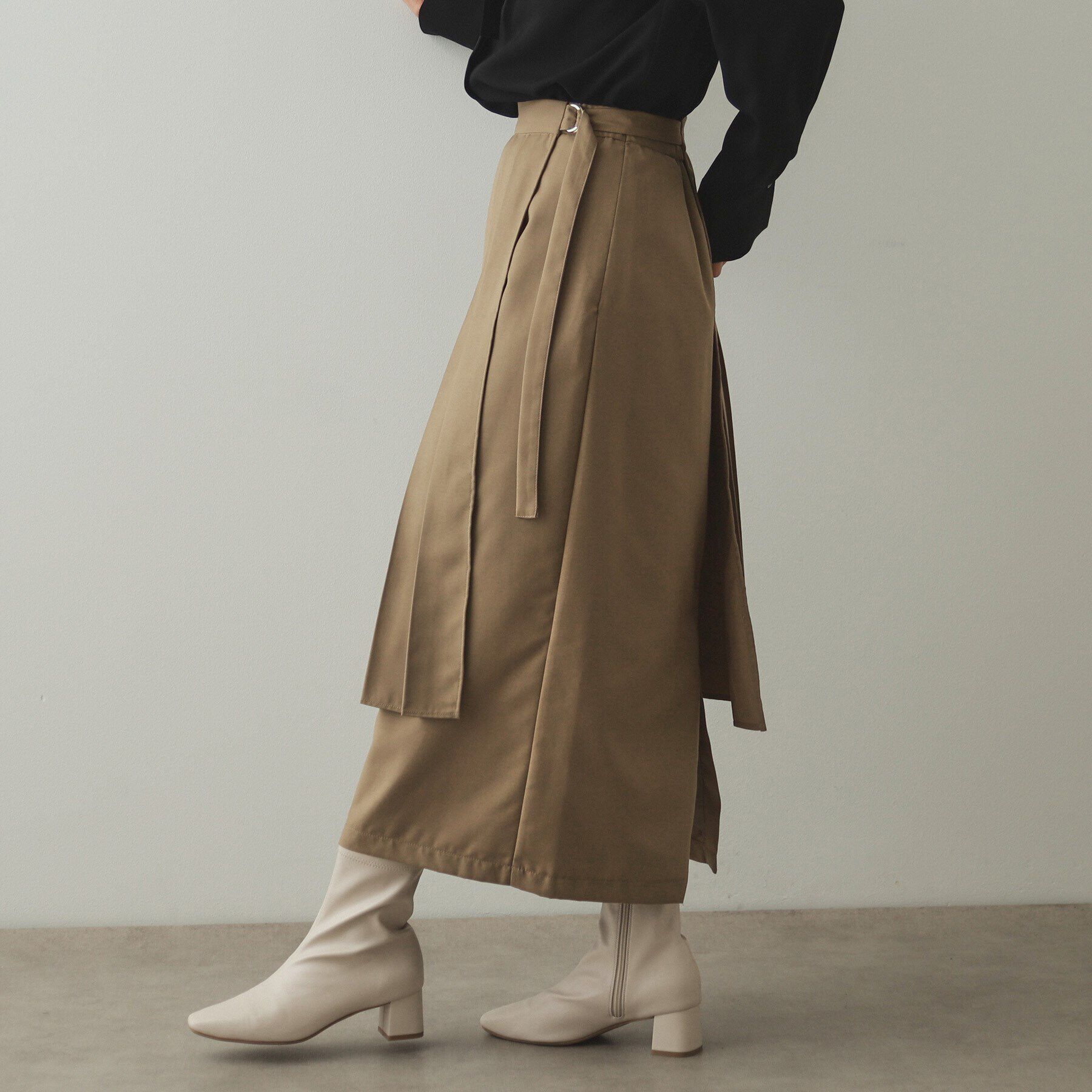 OPAQUE.CLIP「≪ツインセット≫プリーツラップ&times;ナロースカート【洗濯機洗い可】」|スカート|