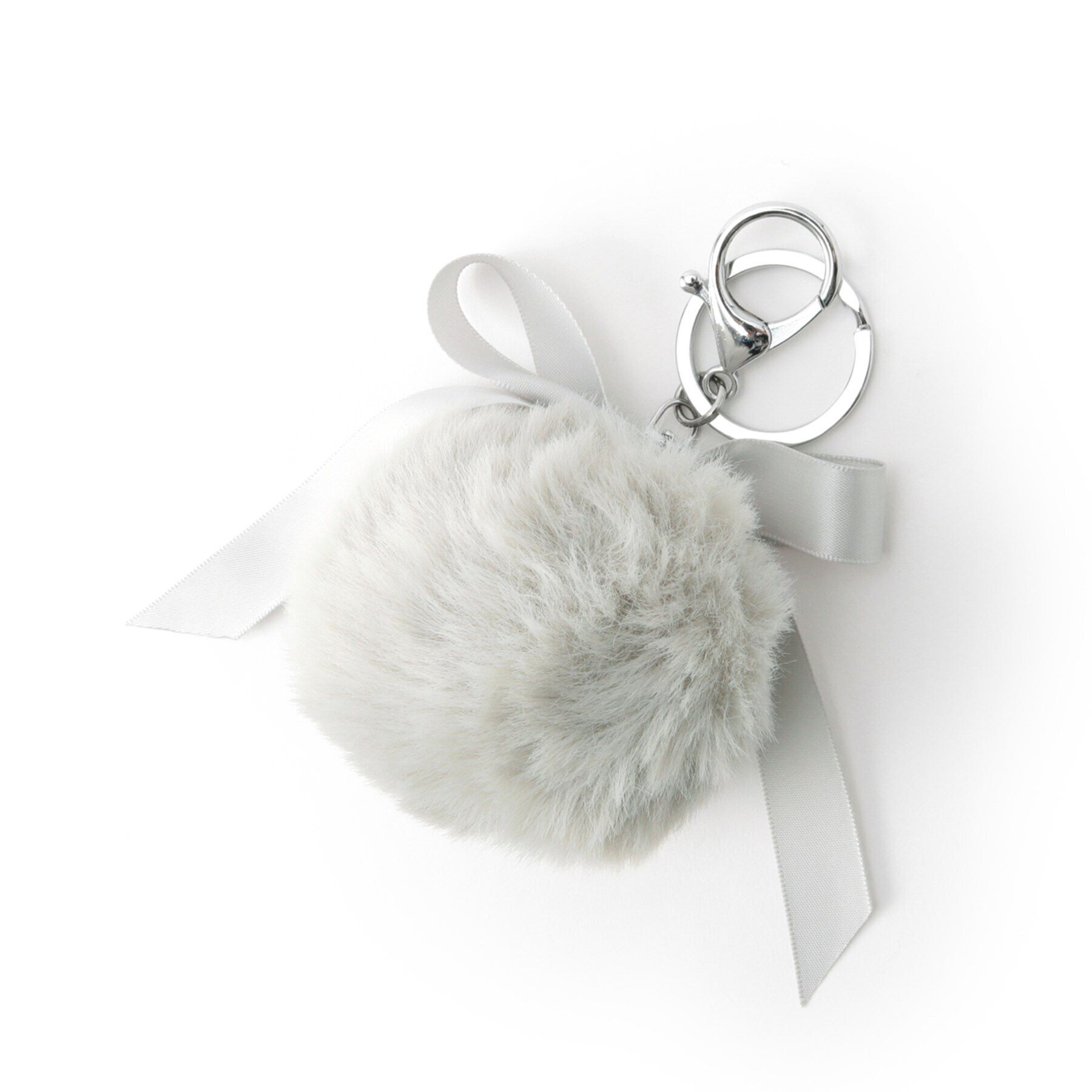 OPAQUE.CLIP「リボンフェイクファーチャーム」|キーケース|グレー(012)