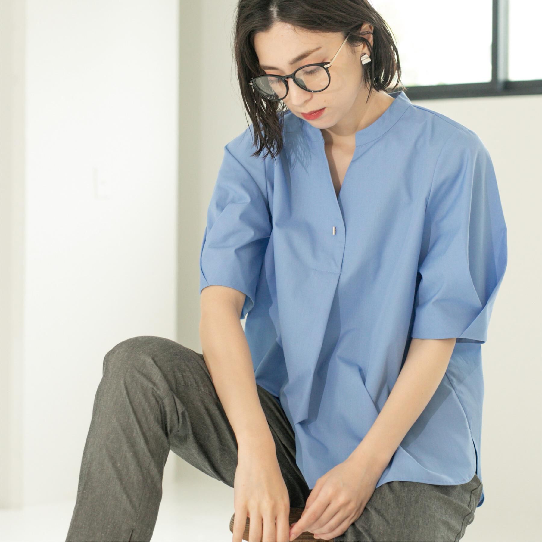 OPAQUE.CLIP「スキッパータックスリーブブラウス【洗濯機洗い可】」|シャツ・ブラウス|