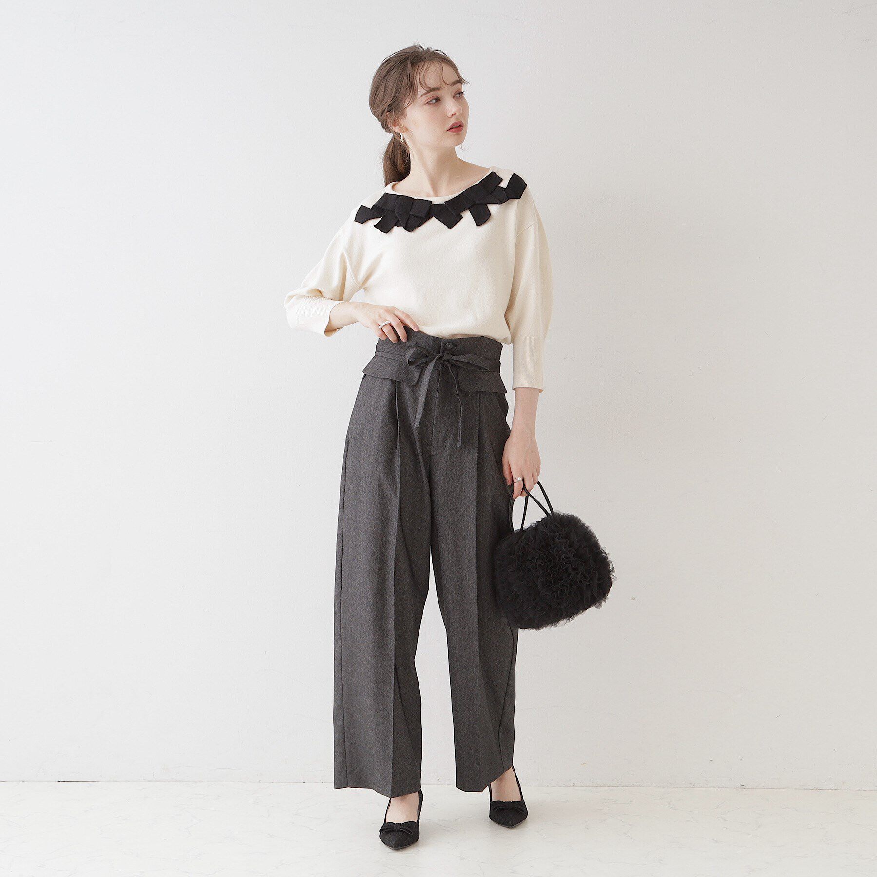 Couture broach「【スッキリきれい見え】デニムライクワイドパンツ」|その他|