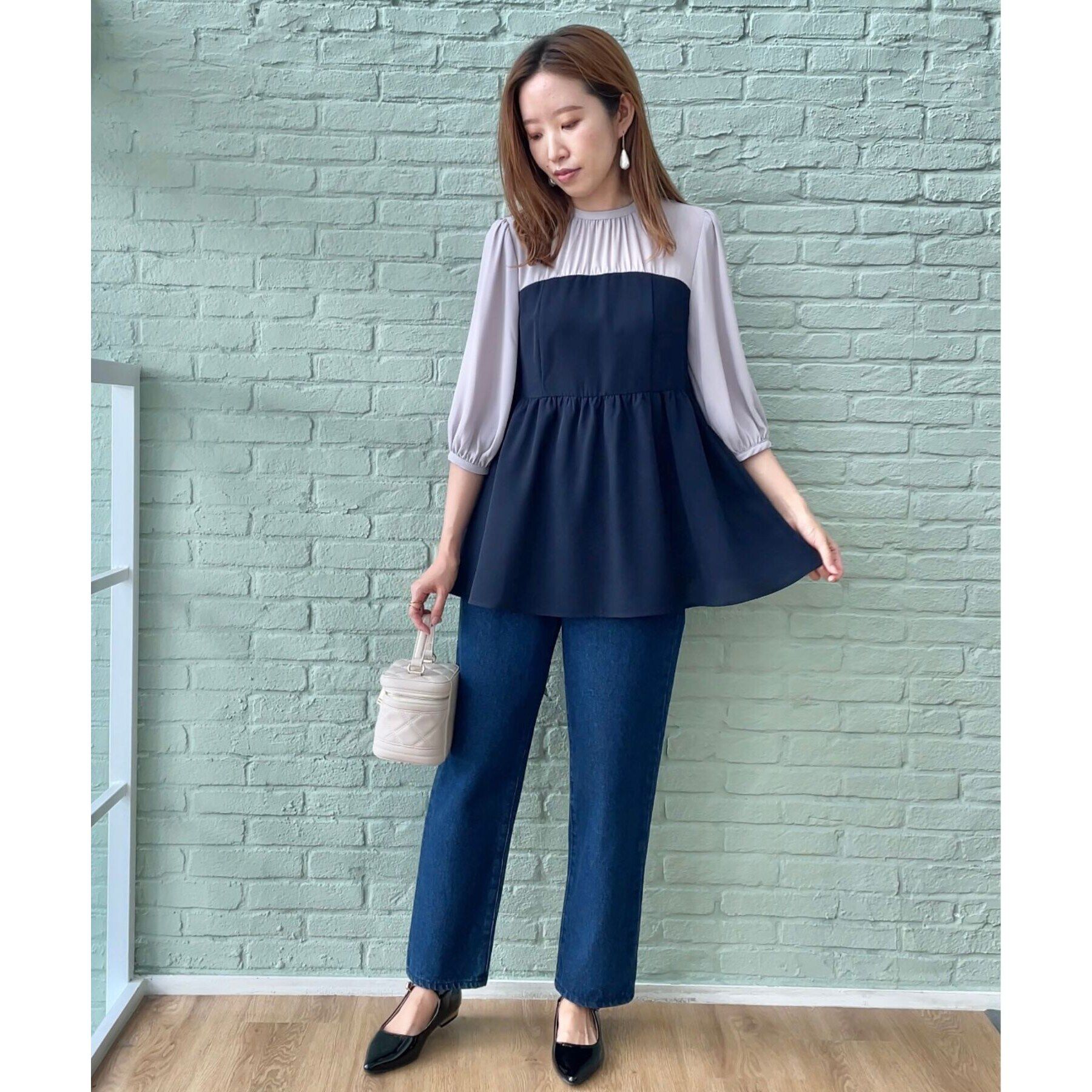 Couture broach「【二の腕・体型カバー】ドッキングベアチュニック」|チュニック|