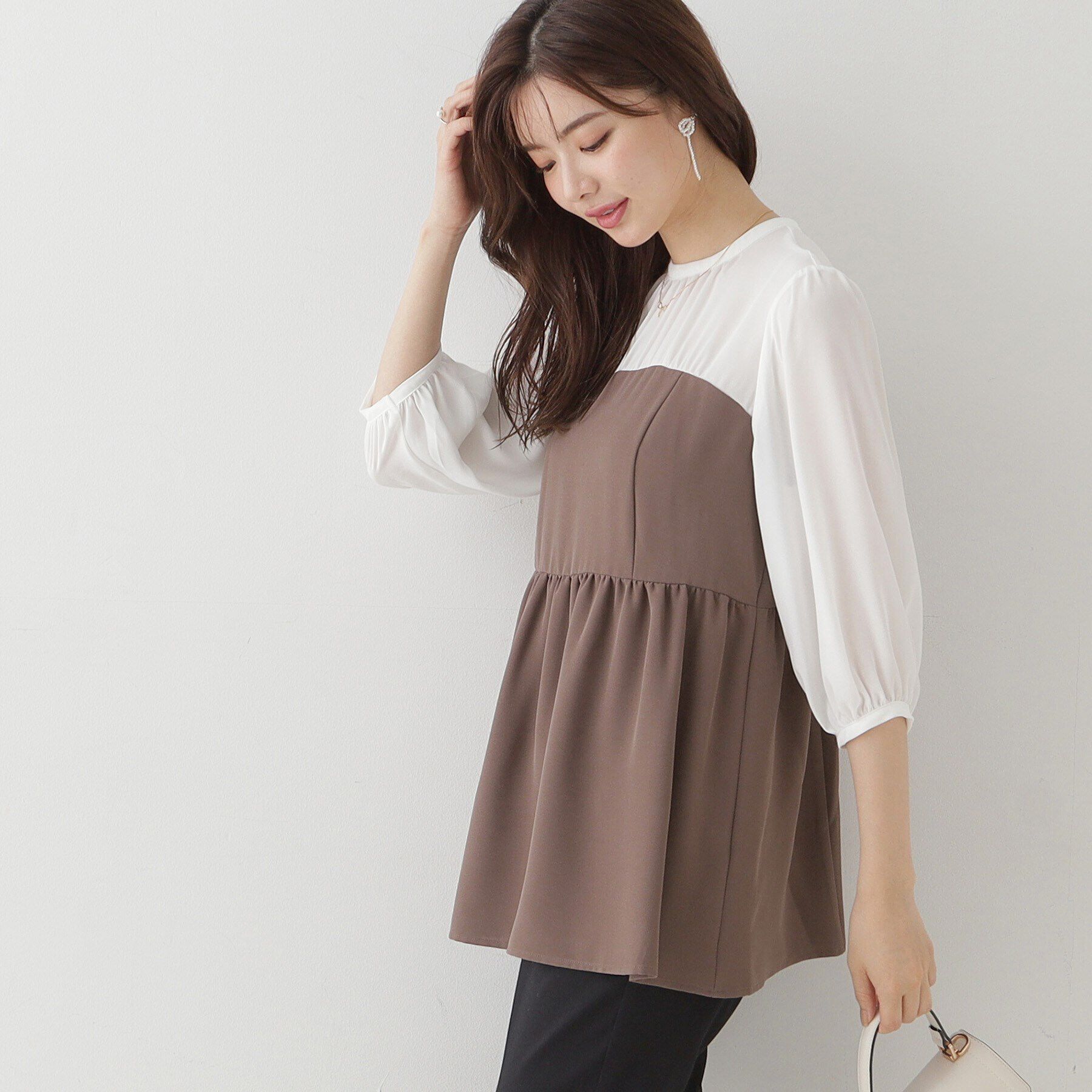 Couture broach「【二の腕・体型カバー】ドッキングベアチュニック」|チュニック|