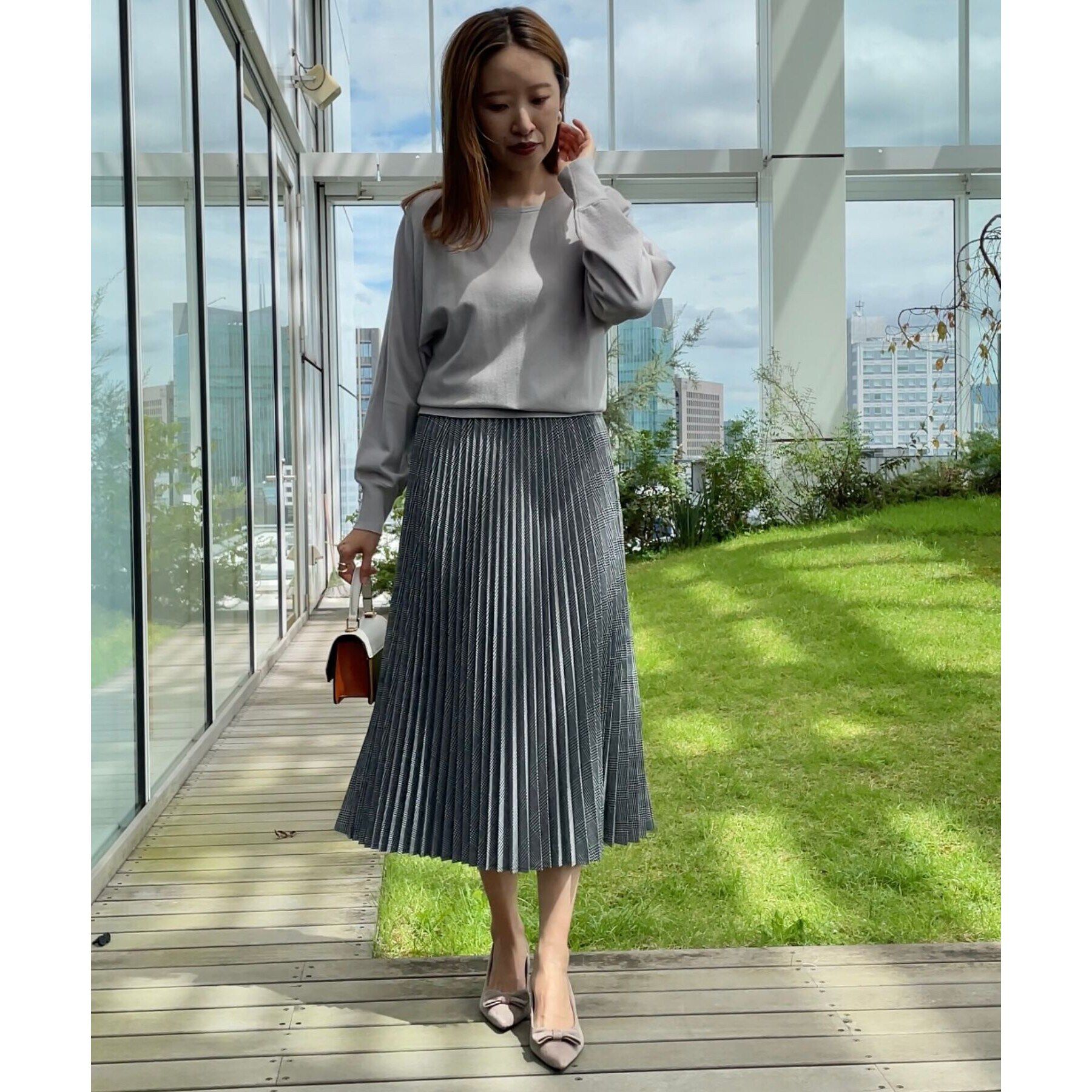 Couture broach「【美シルエットニット】リボン2WAYフェイクパール袖ドルマンニット」|ニット・セーター|