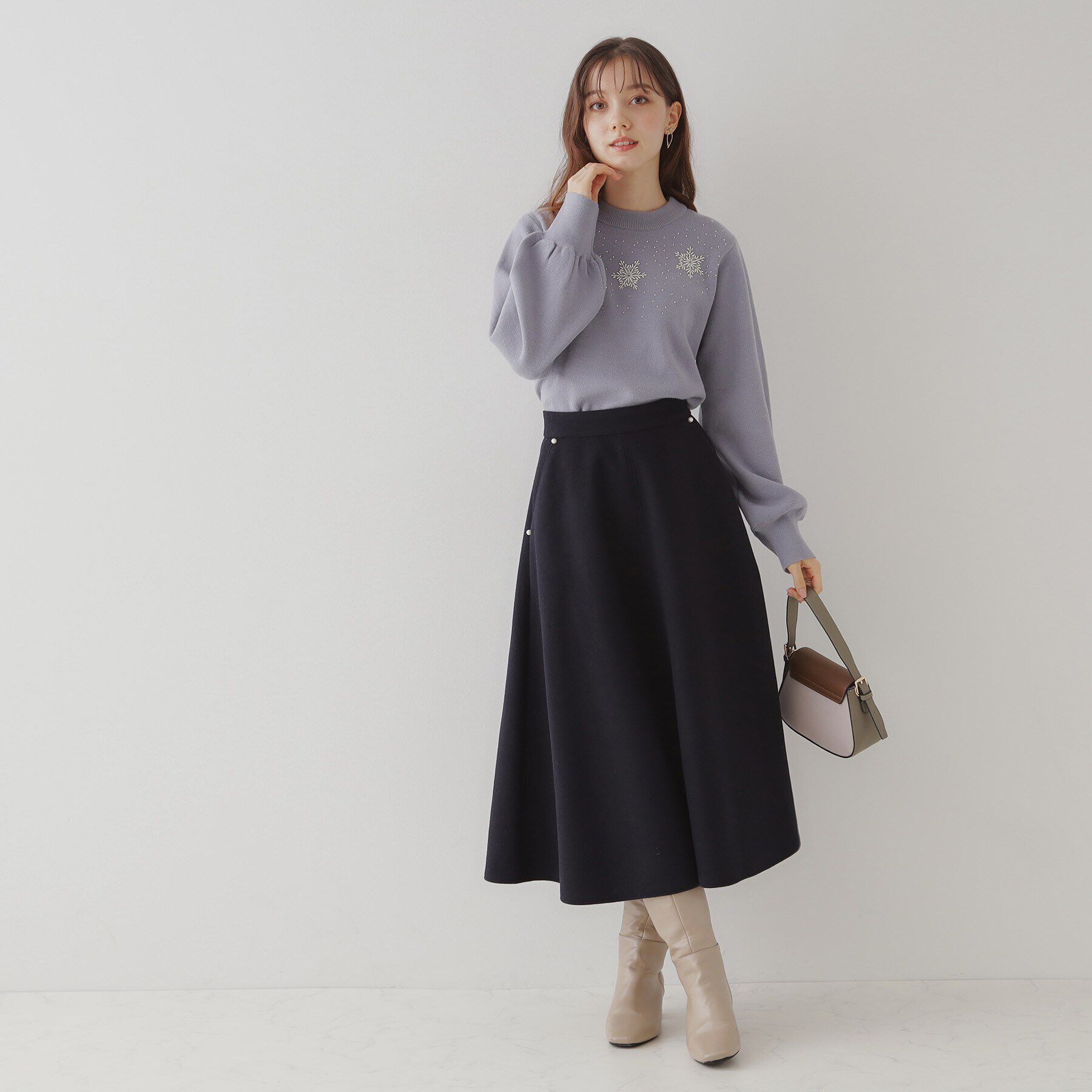Couture broach「フェイクウールニットスカート」|スカート|