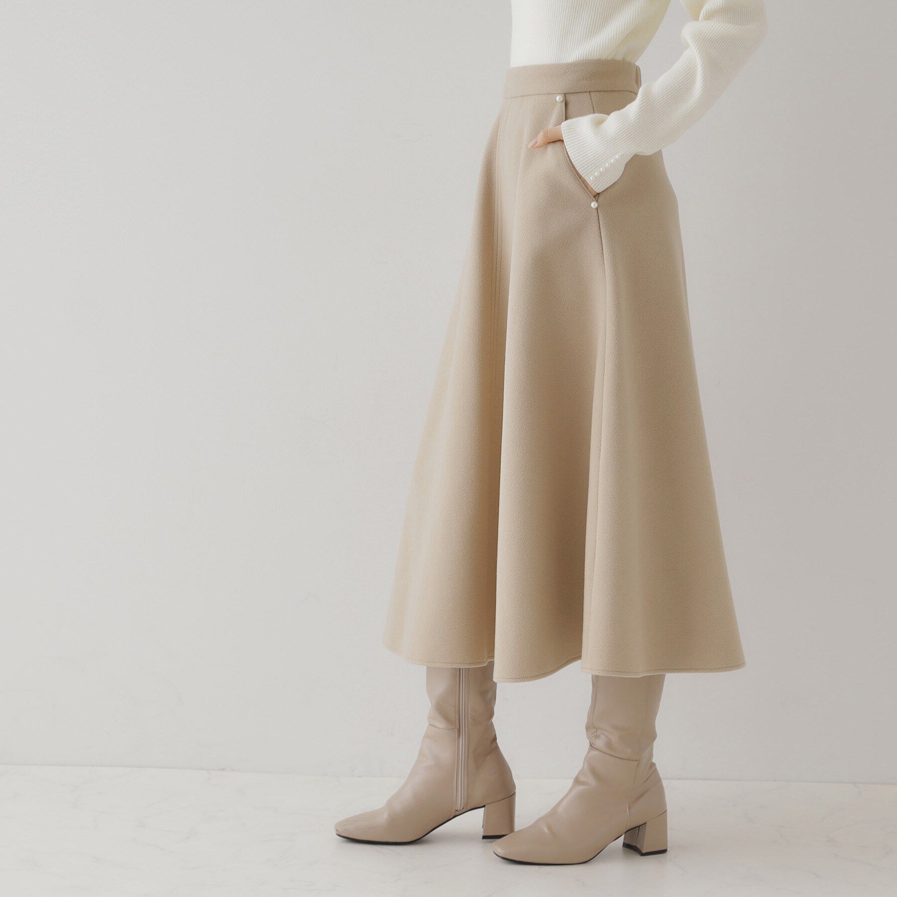 Couture broach「フェイクウールニットスカート」|スカート|