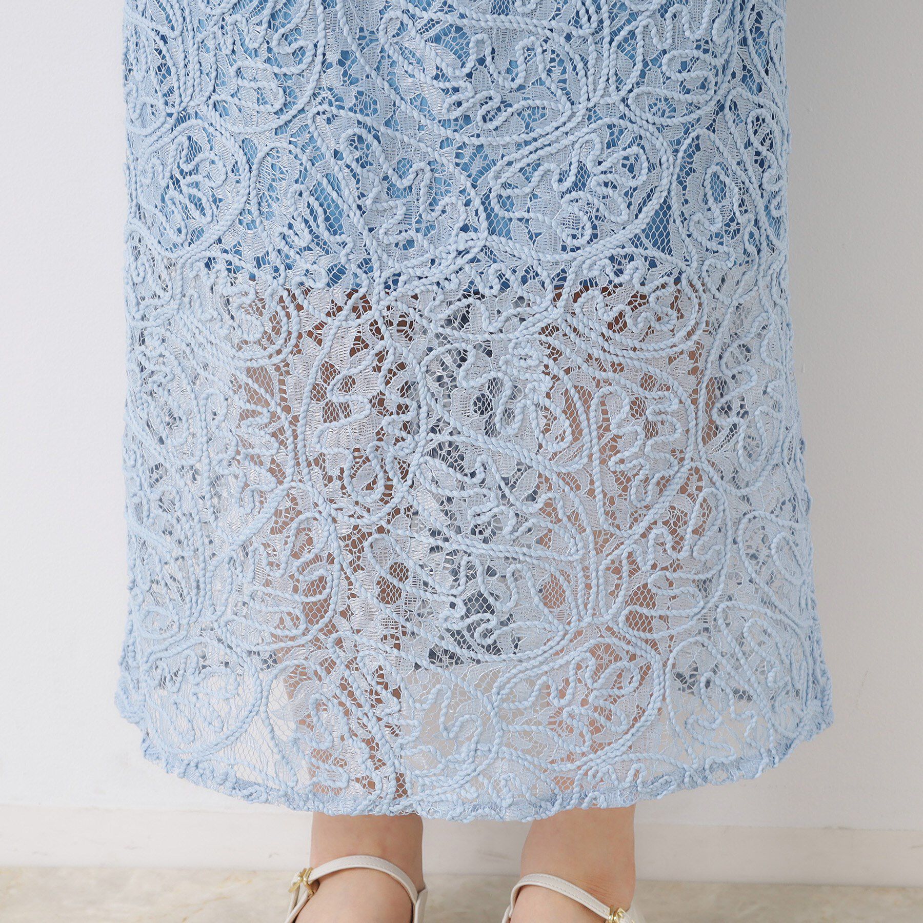 Couture broach「レースコード刺繍スカート」|スカート|