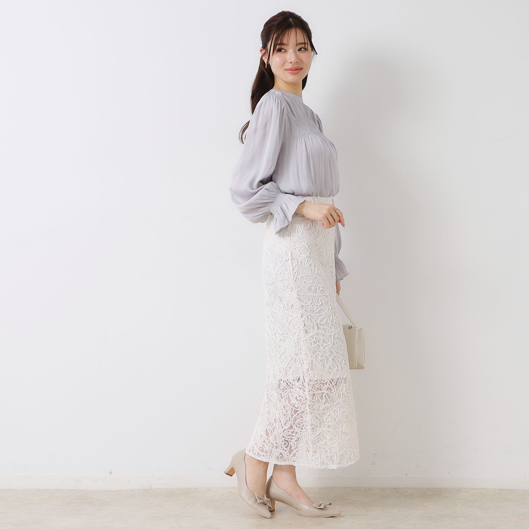 Couture broach「レースコード刺繍スカート」|スカート|