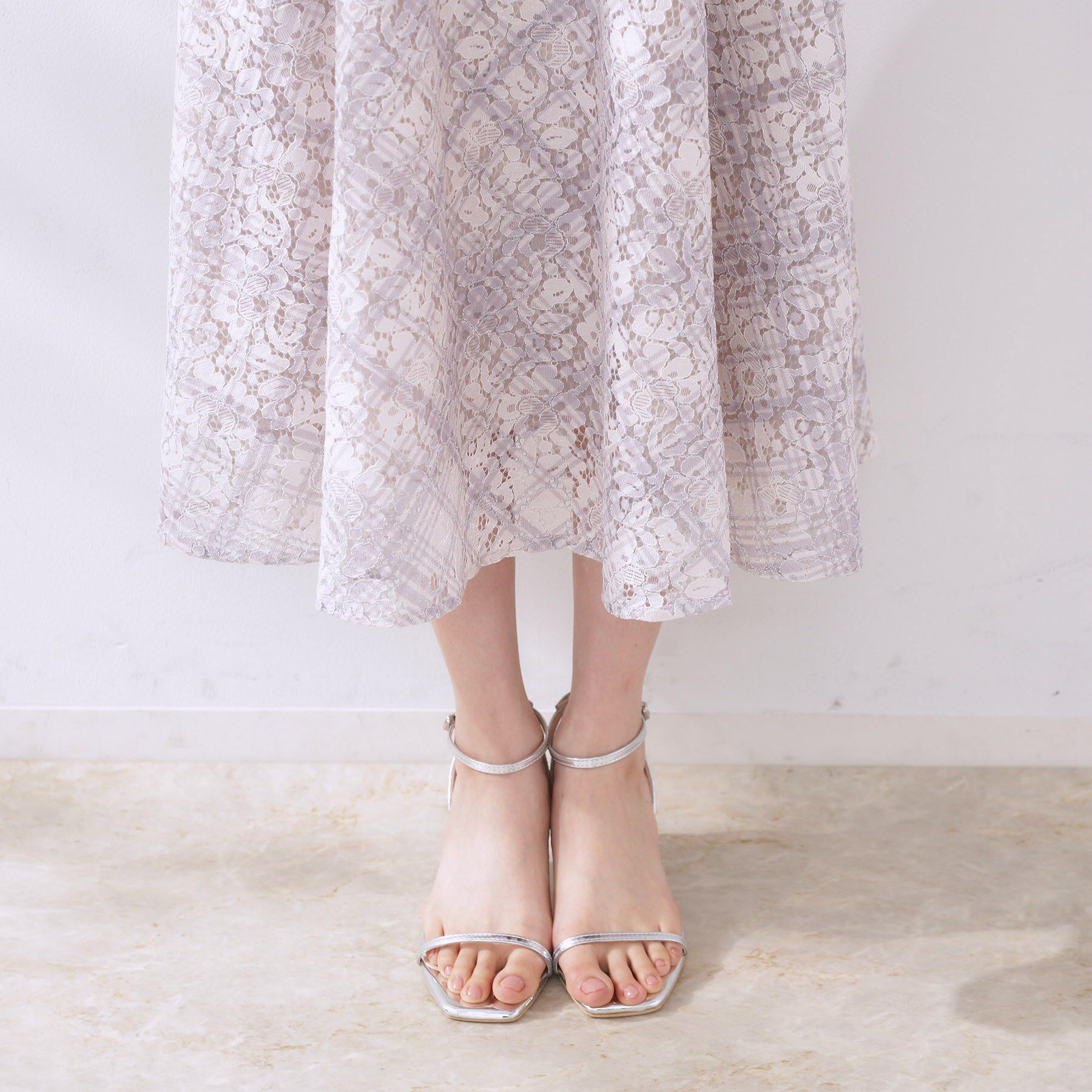 Couture broach「【一枚で着映え・華やか】チェックプリント コードレースワンピース」|ワンピース|