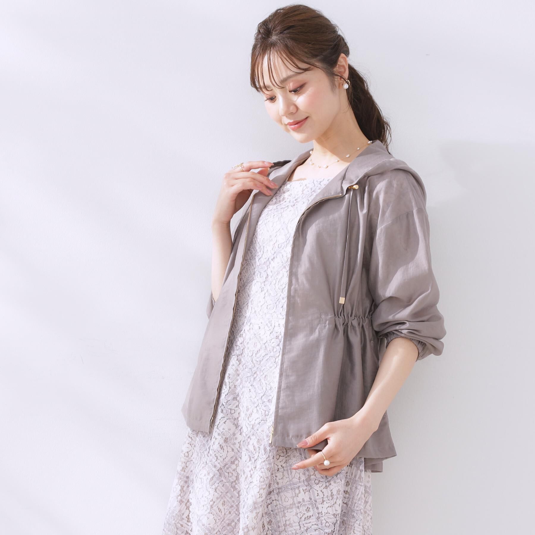 Couture broach「【一枚で着映え・華やか】チェックプリント コードレースワンピース」|ワンピース|