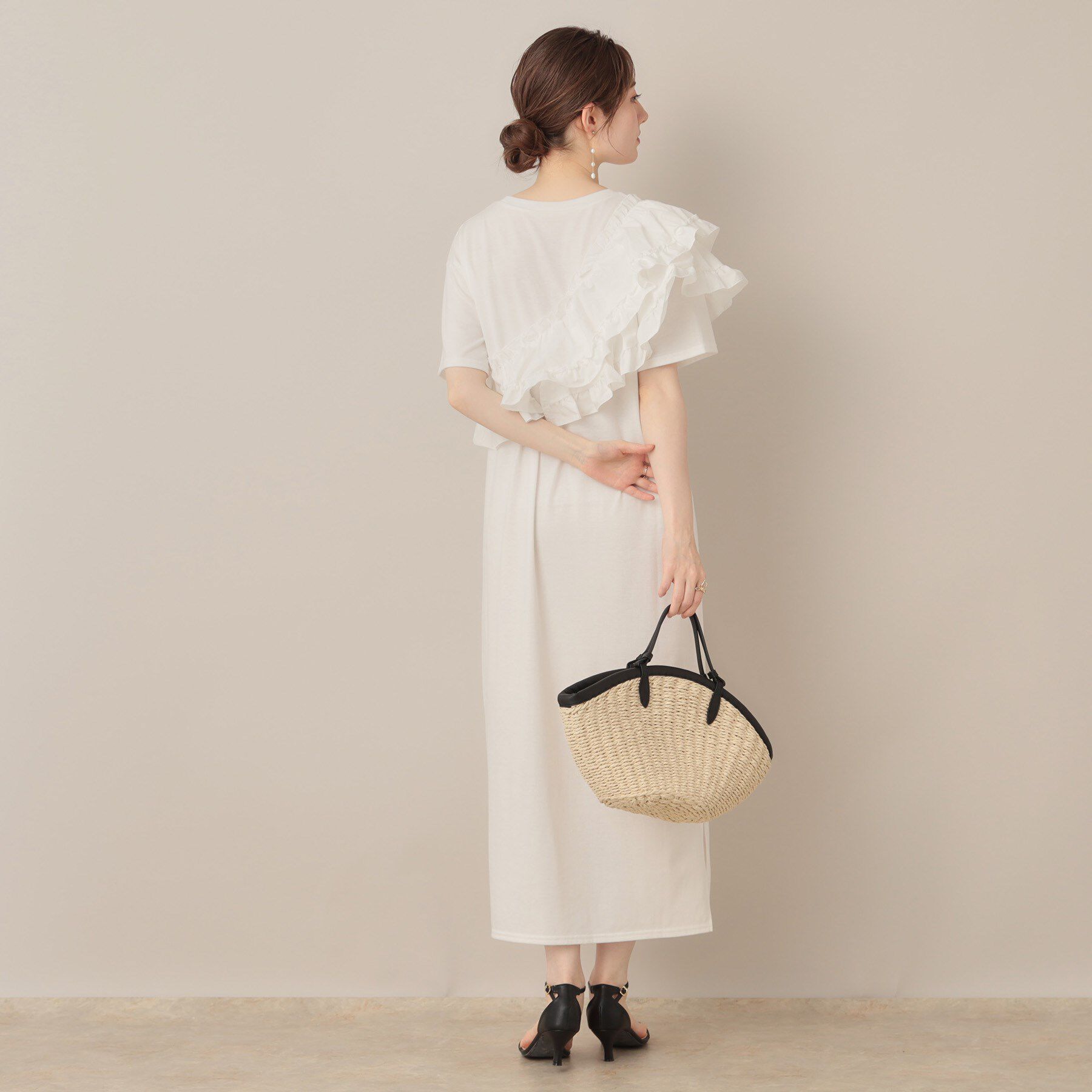 Couture broach「アシメフリルTシャツワンピース」|ワンピース|