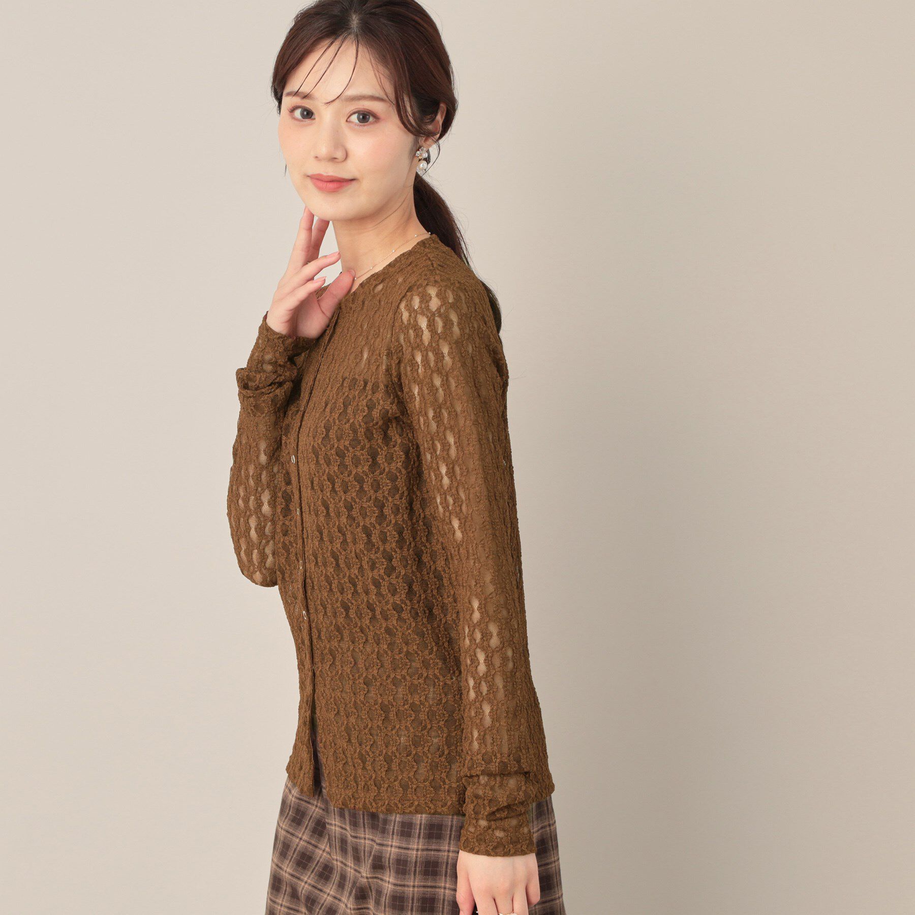 Couture broach「レースリングドットカーディガン」|カーディガン|