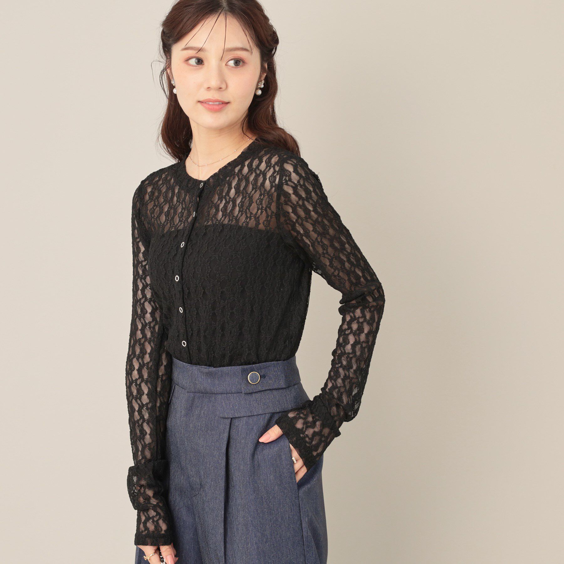 Couture broach「レースリングドットカーディガン」|カーディガン|