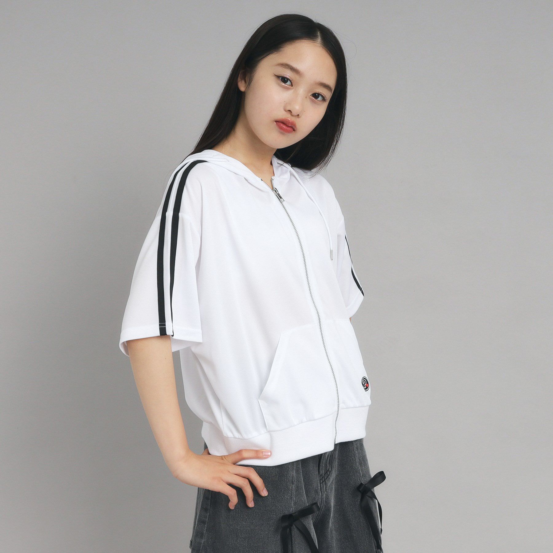 PINK-latte「5分袖トラックジャケット」|パーカー|