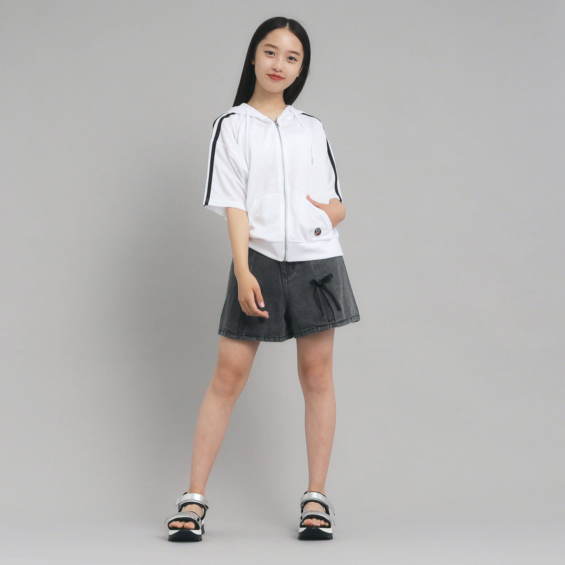 PINK-latte「5分袖トラックジャケット」|パーカー|