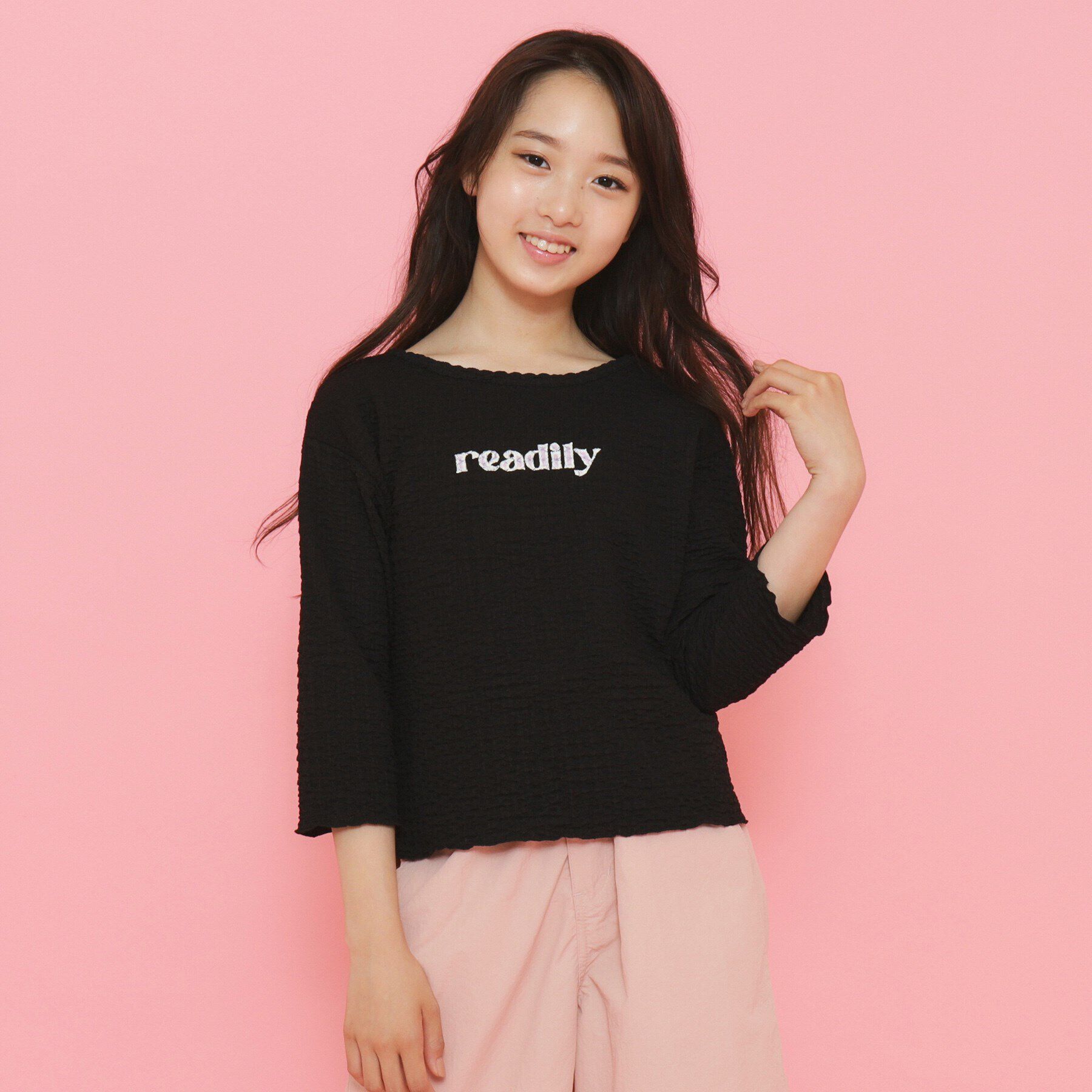 PINK-latte「【ニコラ10月号掲載/セットアイテム／2WAY】リボンプルオーバー」|Tシャツ・カットソー|