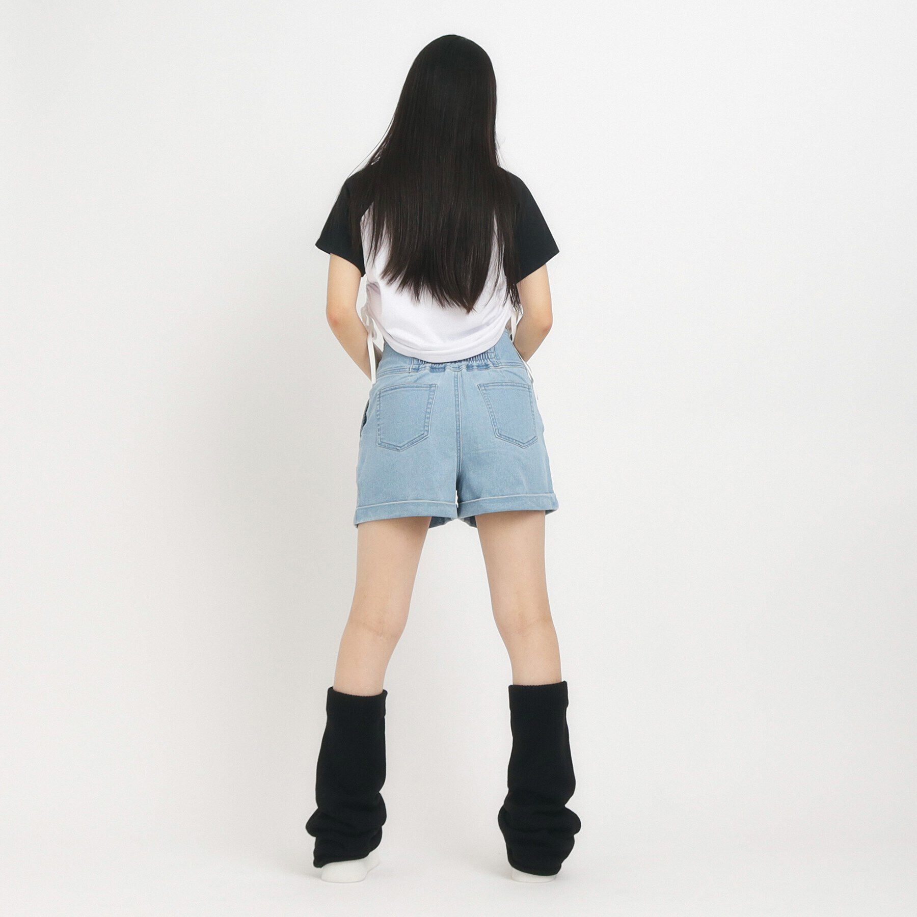 PINK-latte「【130cmあり】リングジップデニムショートパンツ」|キュロット|