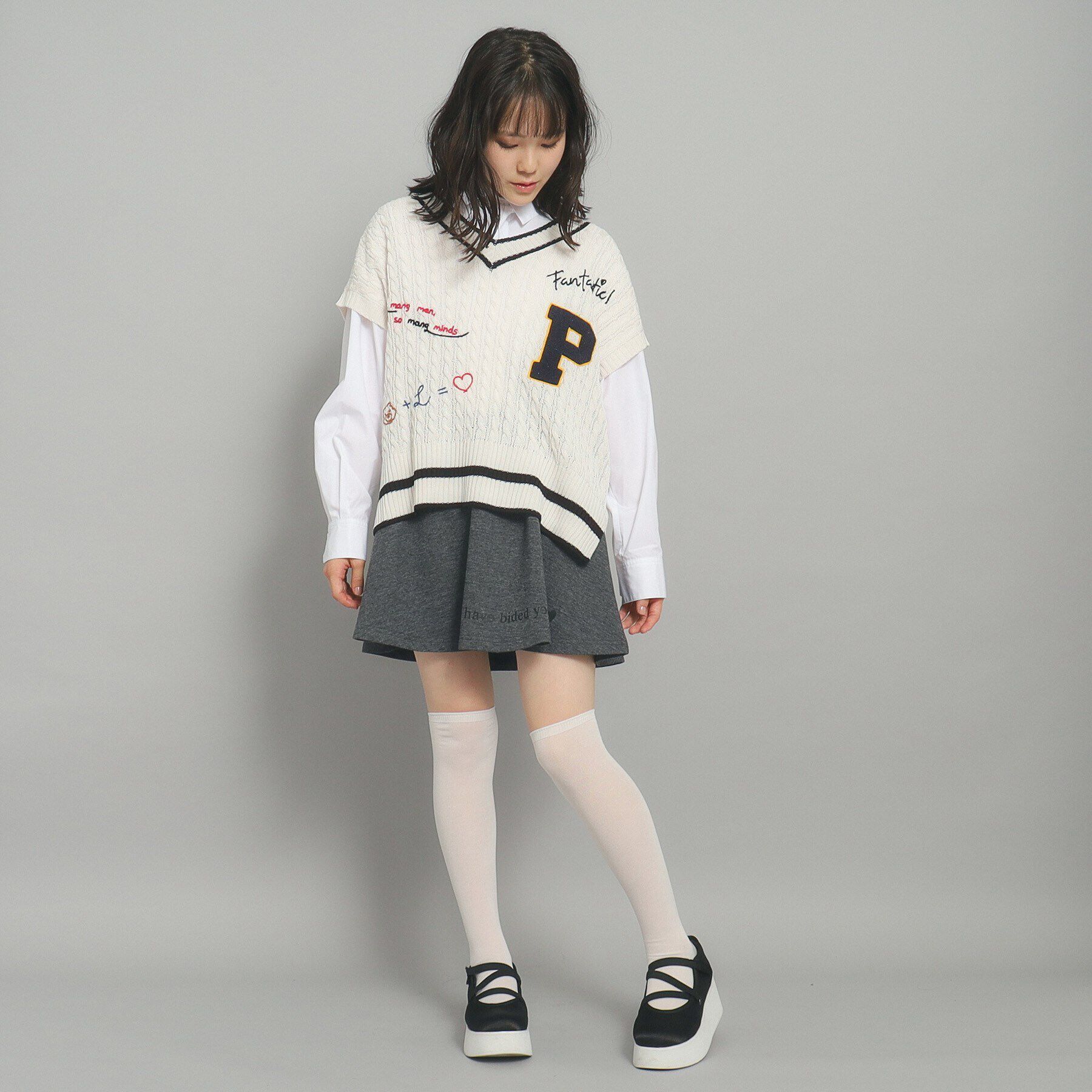 PINK-latte「【インナー付き】スウェット フレアスカート」|スカート|