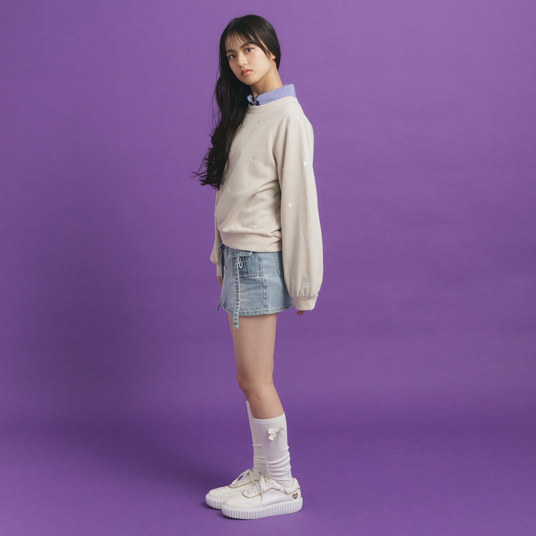 PINK-latte「総 刺繍ラメ裏毛トップス」|その他|