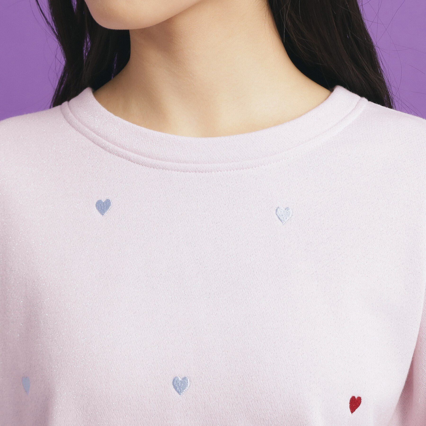 PINK-latte「総 刺繍ラメ裏毛トップス」|その他|