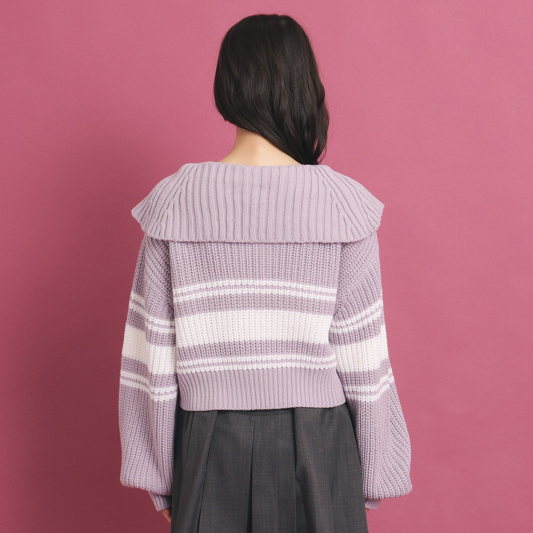 PINK-latte「ハーフジップ ニットプルオーバー」|ニット・セーター|