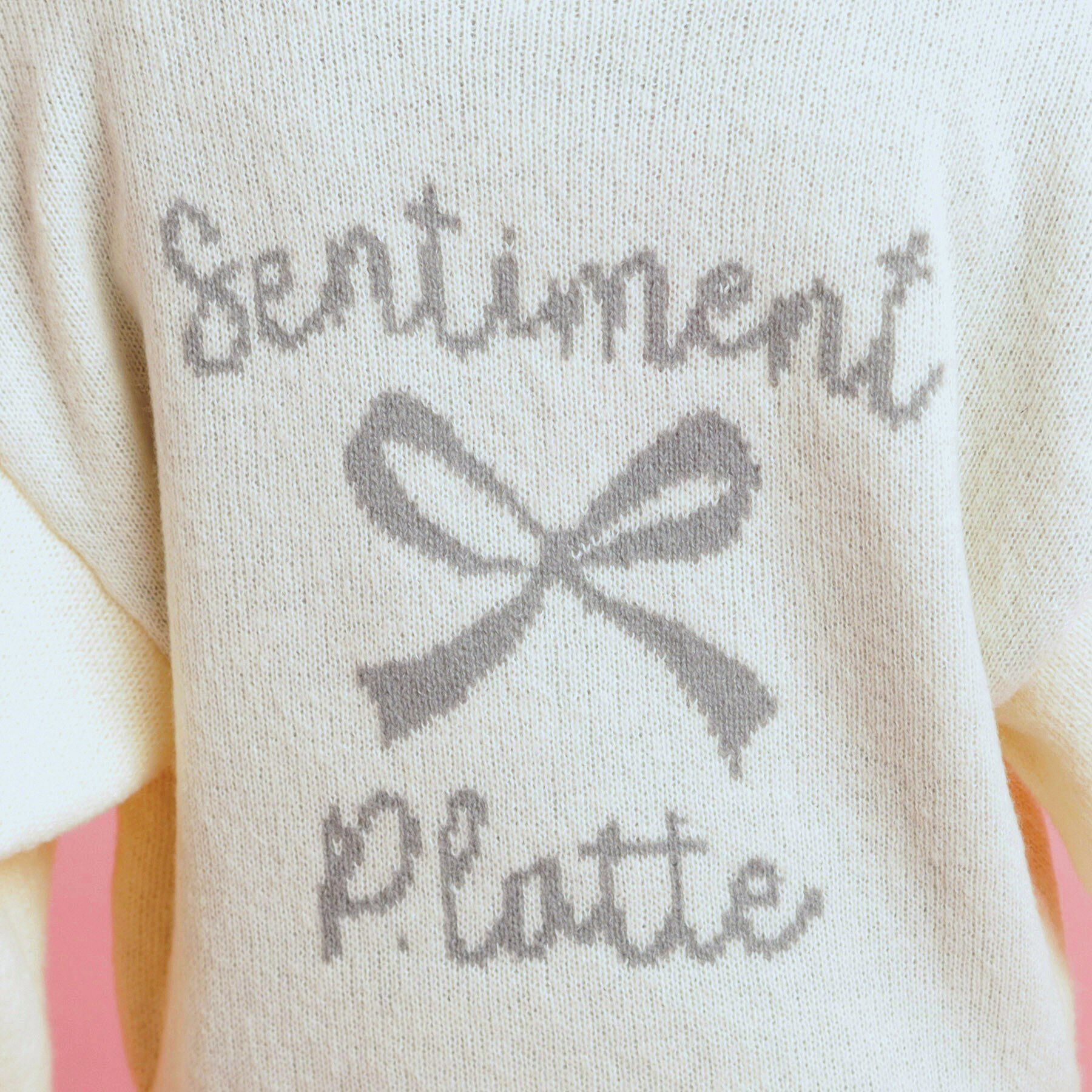 PINK-latte「クロップドリボン刺繍パーカ」|パーカー|