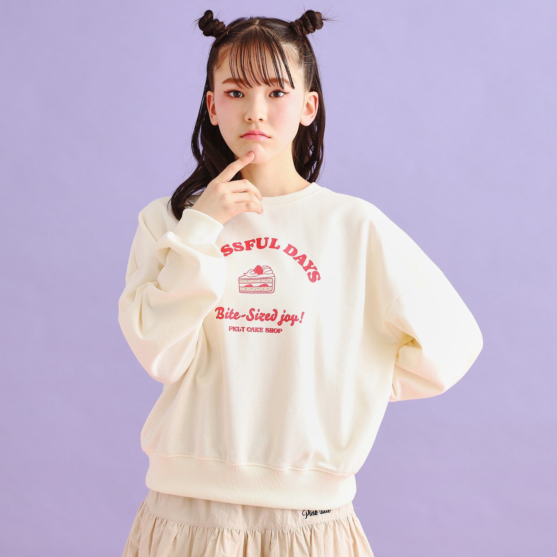 PINK-latte「裏毛スウィーツプルオーバー」|Tシャツ・カットソー|アイボリー(004)