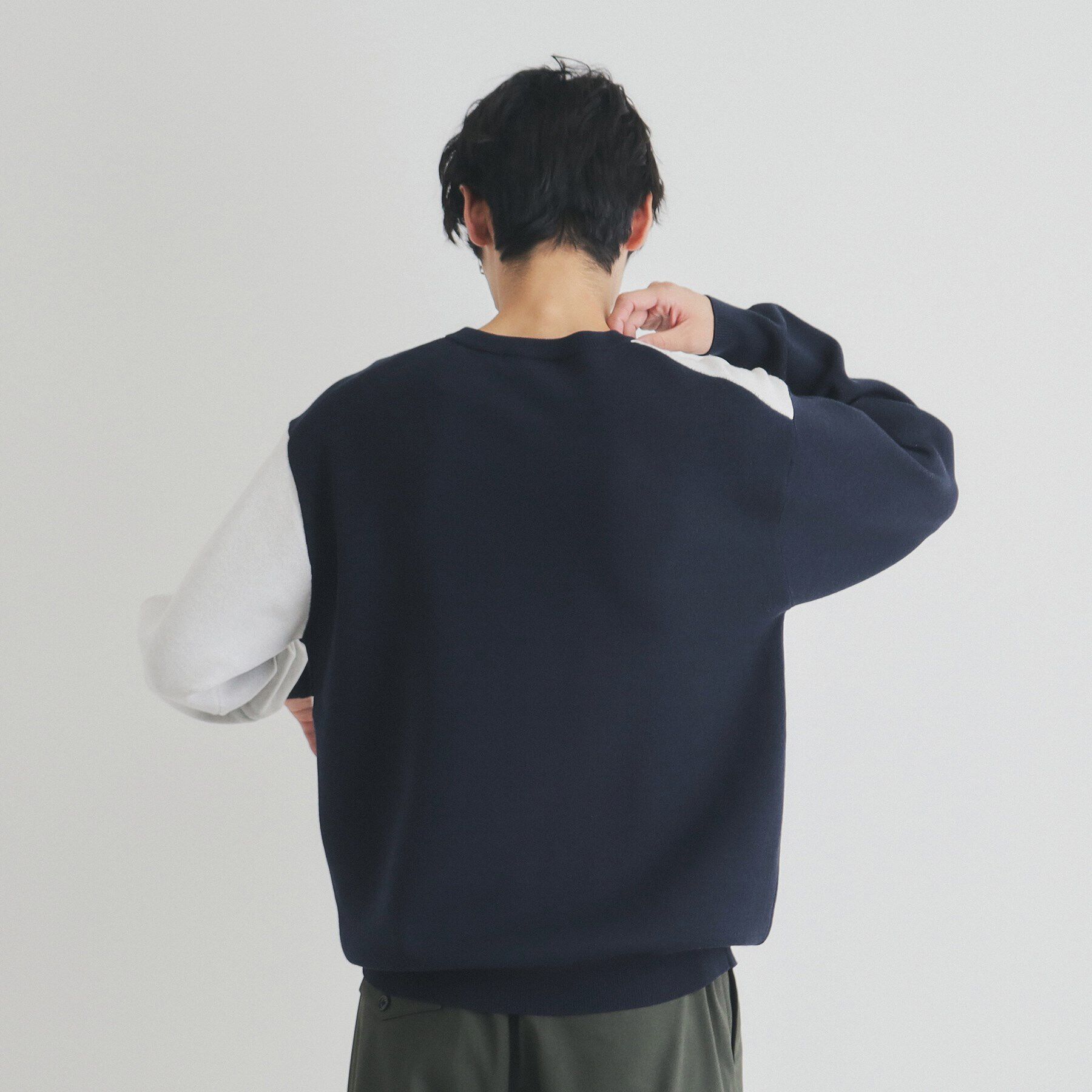 THE SHOP TK「パネルアートブロッキングクルーネックニット」|ニット・セーター|