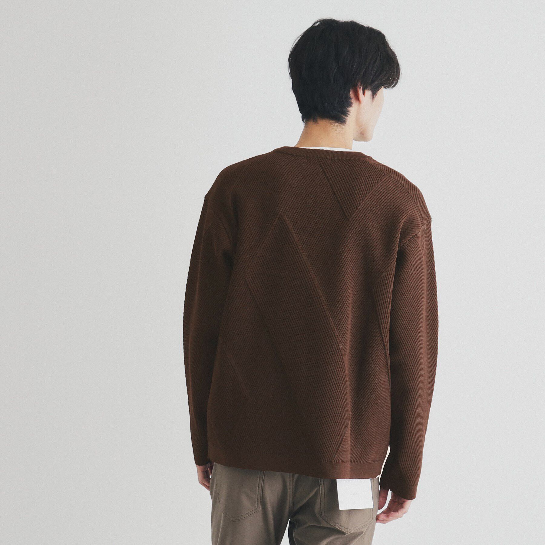 THE SHOP TK「【クルーネックニット＋ロンTセットアイテム】ダイヤパネルアンサンブル」|ニット・セーター|