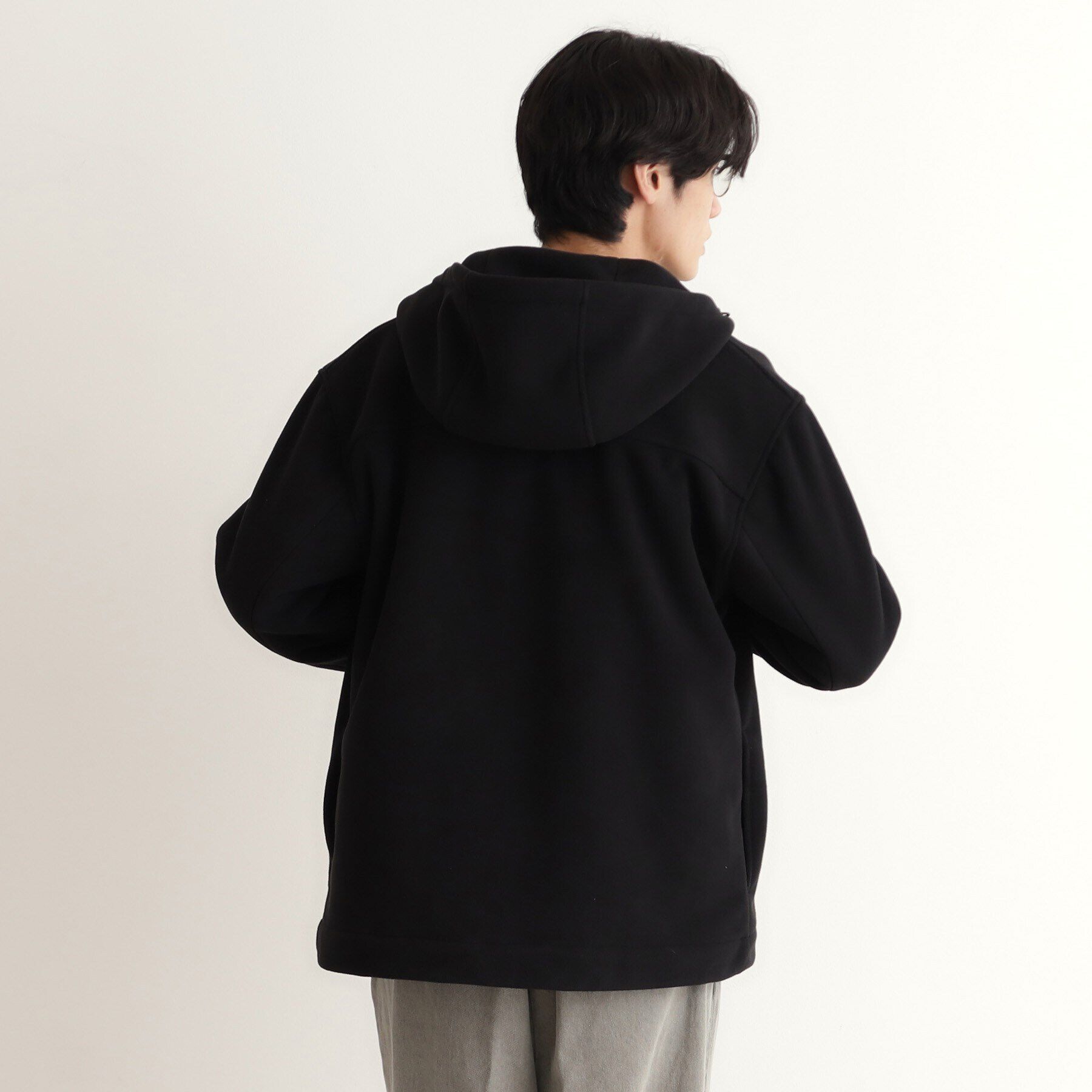 THE SHOP TK「マイクロフリースフードブルゾン 光吸収発熱機能／洗える」|ブルゾン・スタジャン|