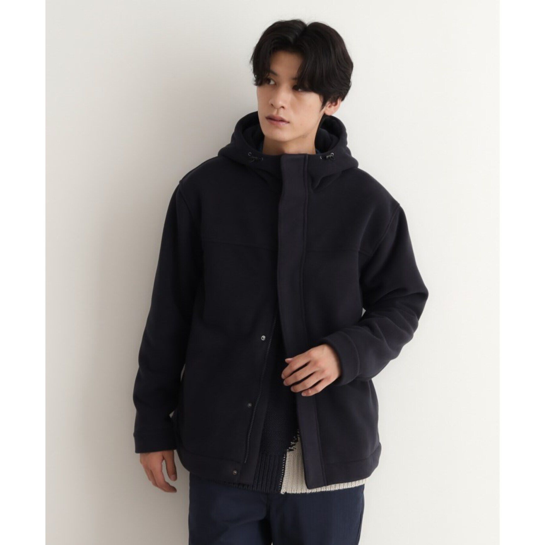 THE SHOP TK「マイクロフリースフードブルゾン 光吸収発熱機能／洗える」|ブルゾン・スタジャン|