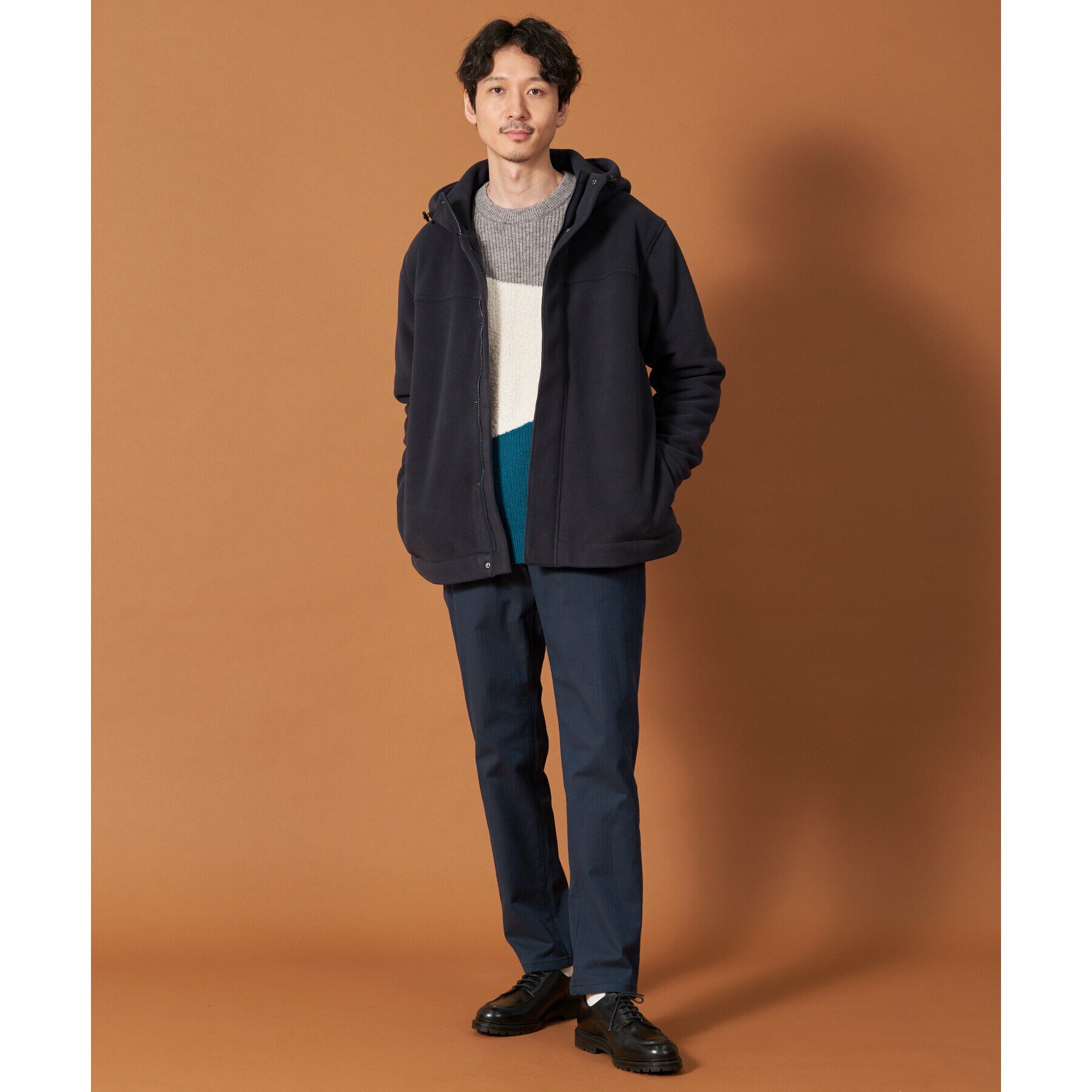 THE SHOP TK「マイクロフリースフードブルゾン 光吸収発熱機能／洗える」|ブルゾン・スタジャン|