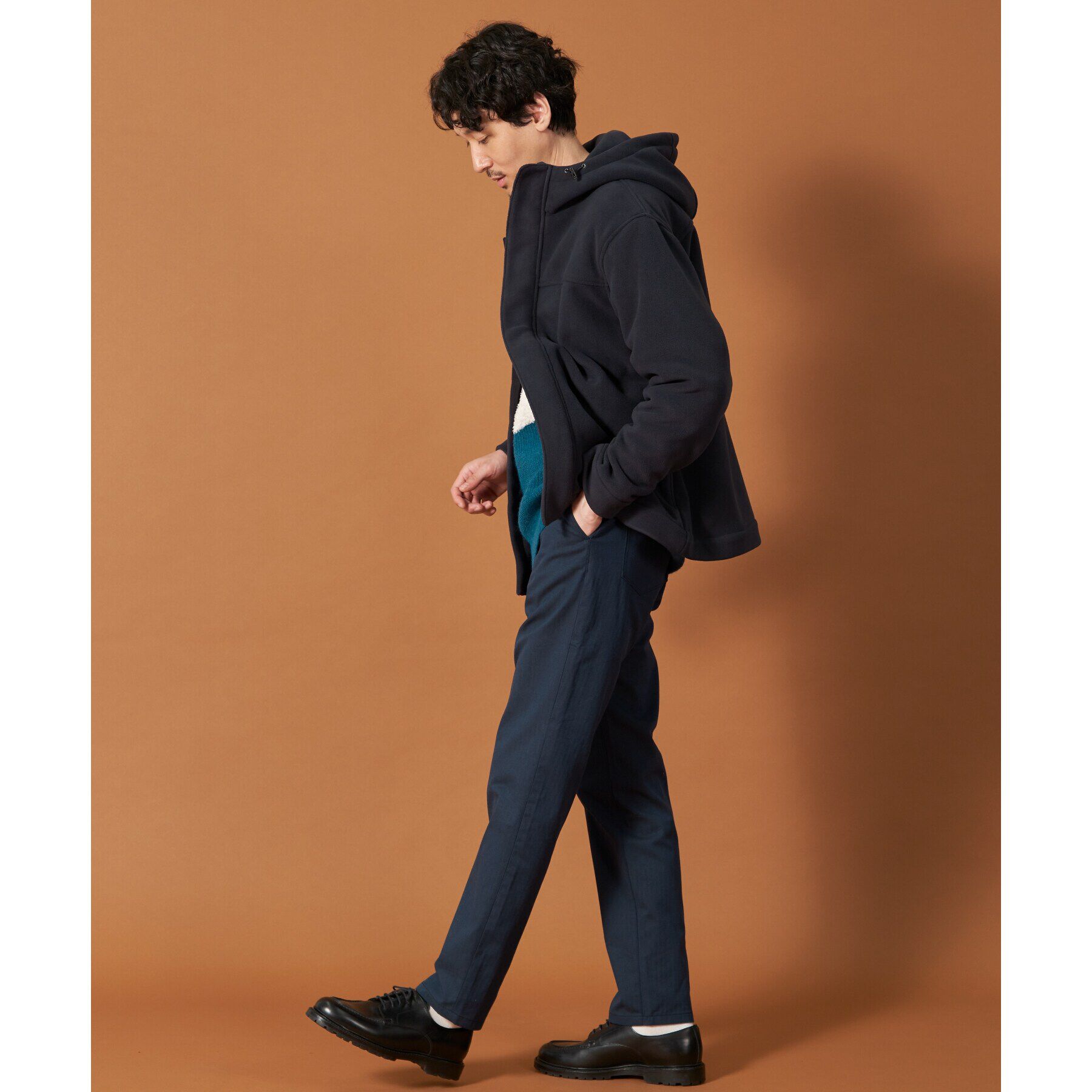 THE SHOP TK「マイクロフリースフードブルゾン 光吸収発熱機能／洗える」|ブルゾン・スタジャン|