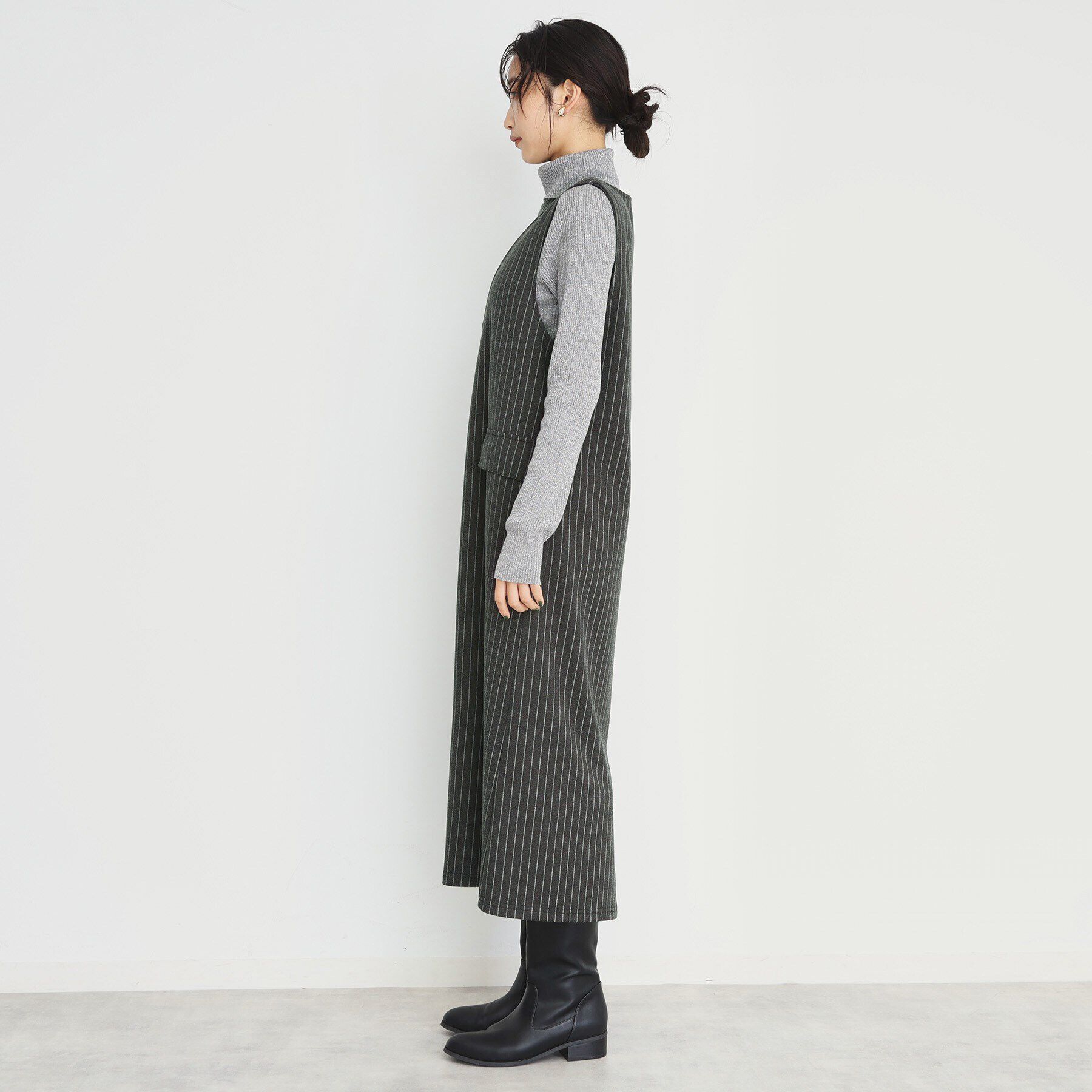 THE SHOP TK「アソート柄Vネックジャンスカ/洗える」|ワンピース|