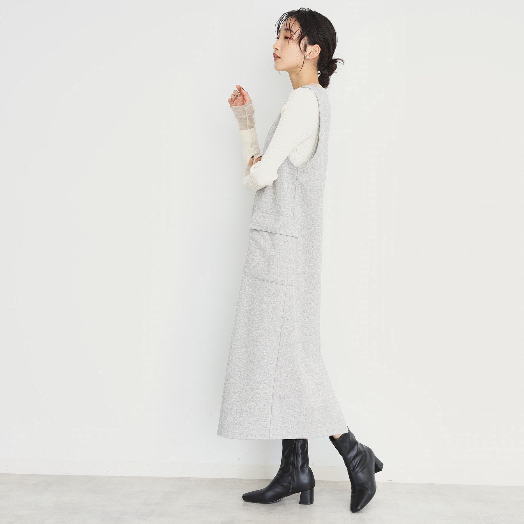 THE SHOP TK「アソート柄Vネックジャンスカ/洗える」|ワンピース|