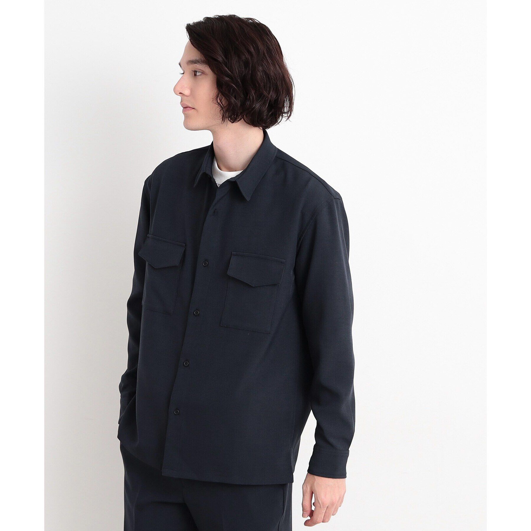 THE SHOP TK「【CAVIAN/キャビアン】リサイクルシャークスキンダブルフラップシャツ セットアップ可」|シャツ・ブラウス|