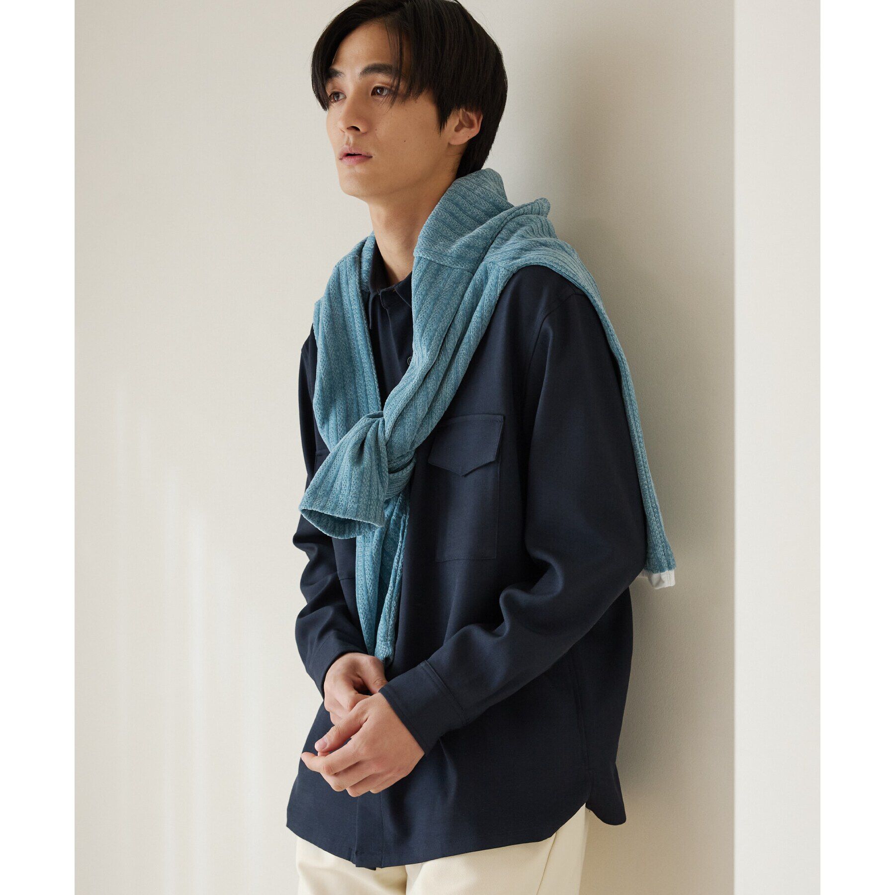 THE SHOP TK「【CAVIAN/キャビアン】リサイクルシャークスキンダブルフラップシャツ セットアップ可」|シャツ・ブラウス|
