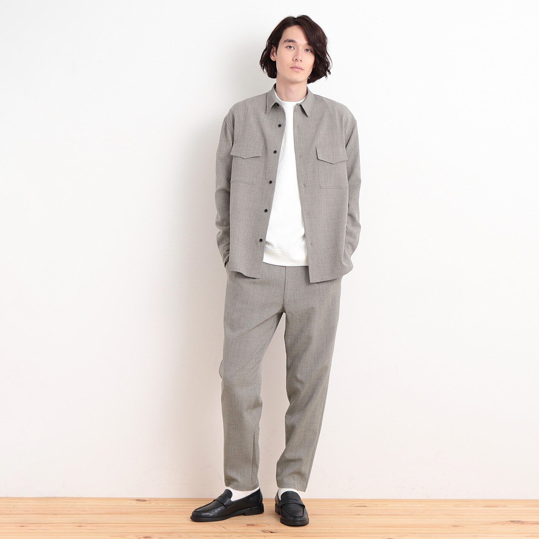 THE SHOP TK「【CAVIAN/キャビアン】リサイクルシャークスキンダブルフラップシャツ セットアップ可」|シャツ・ブラウス|