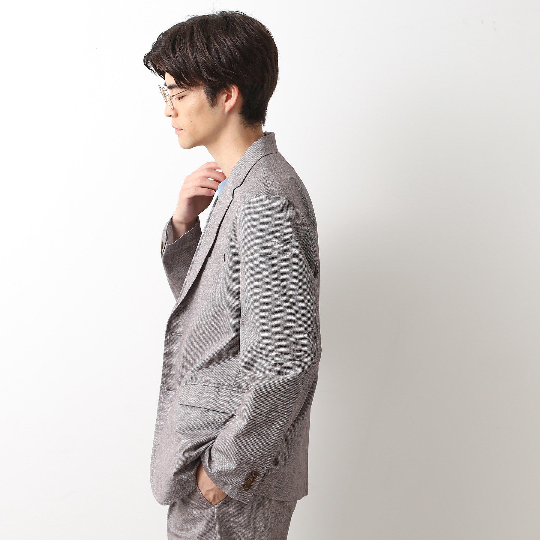 THE SHOP TK「スマートムーブメッシュバーズアイジャケット【軽量/洗濯機OK/セットアップ可】」|テーラードジャケット|