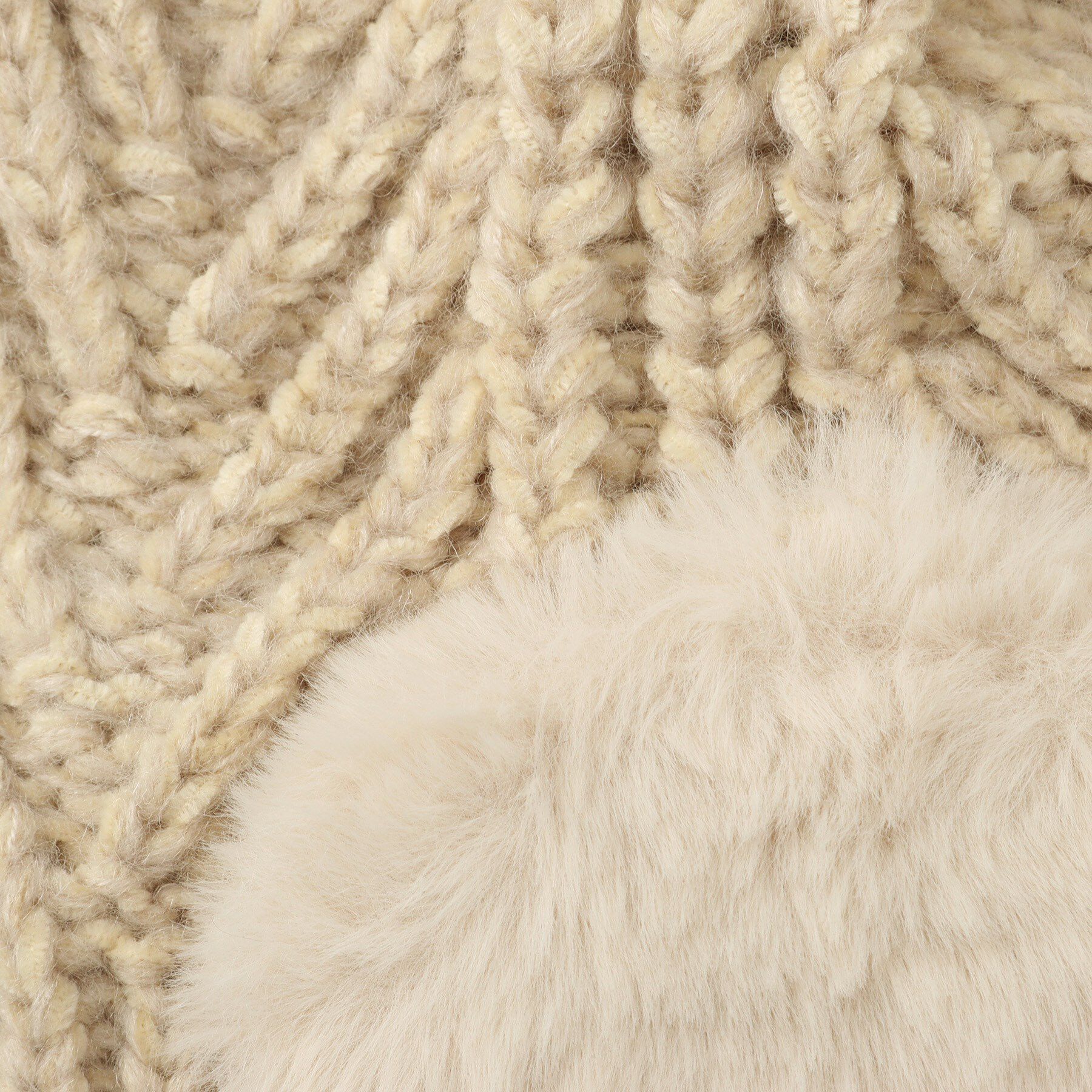 THE SHOP TK「フェイクファー耳当てワッチ」|ニット帽|