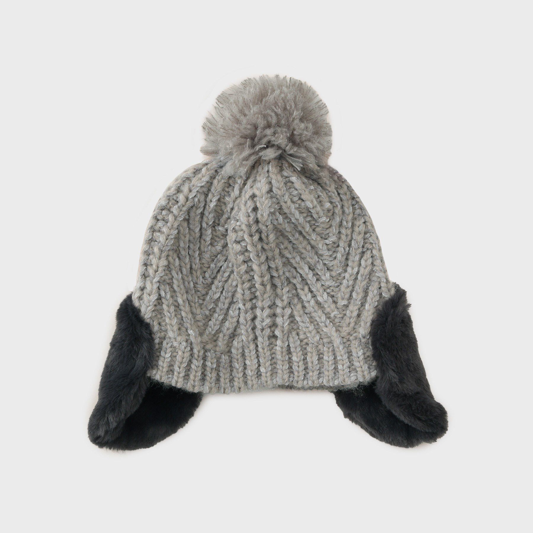 THE SHOP TK「フェイクファー耳当てワッチ」|ニット帽|グレー(012)