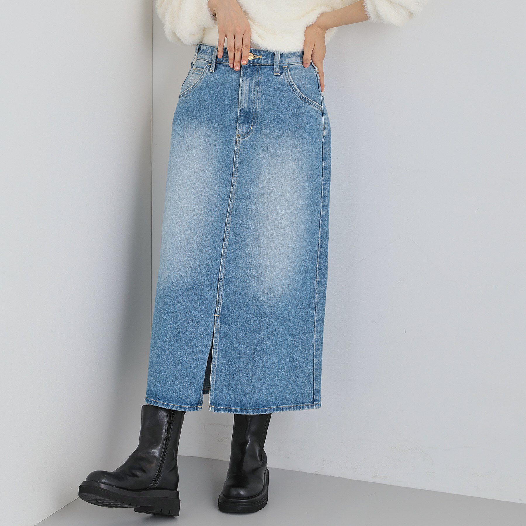 THE SHOP TK「【Lee】デニムスカート」|スカート|サックスブルー(09