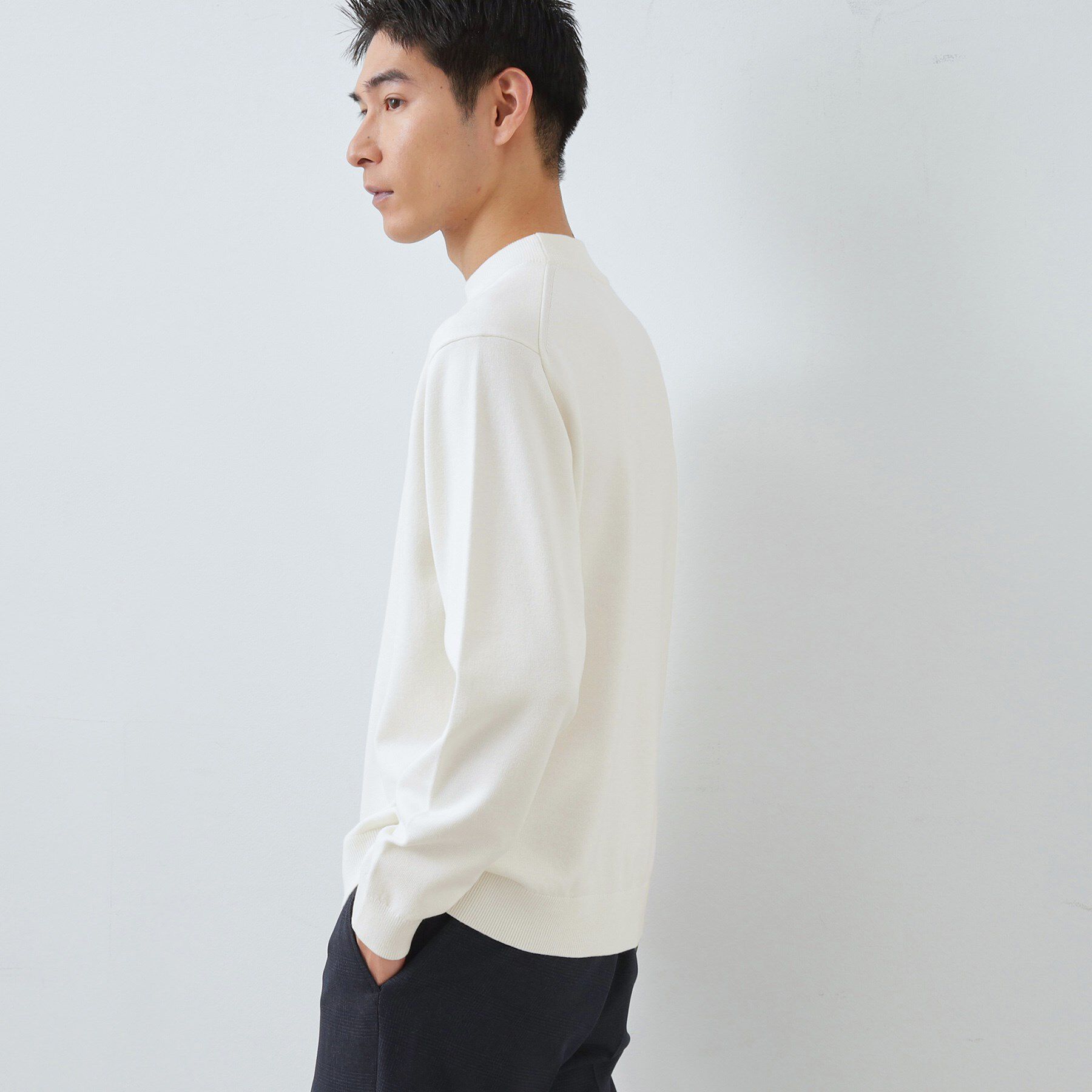 THE SHOP TK「【冬のビジネスシーンに最適】シルキーモックネックニット　洗濯機OK」|ニット・セーター|