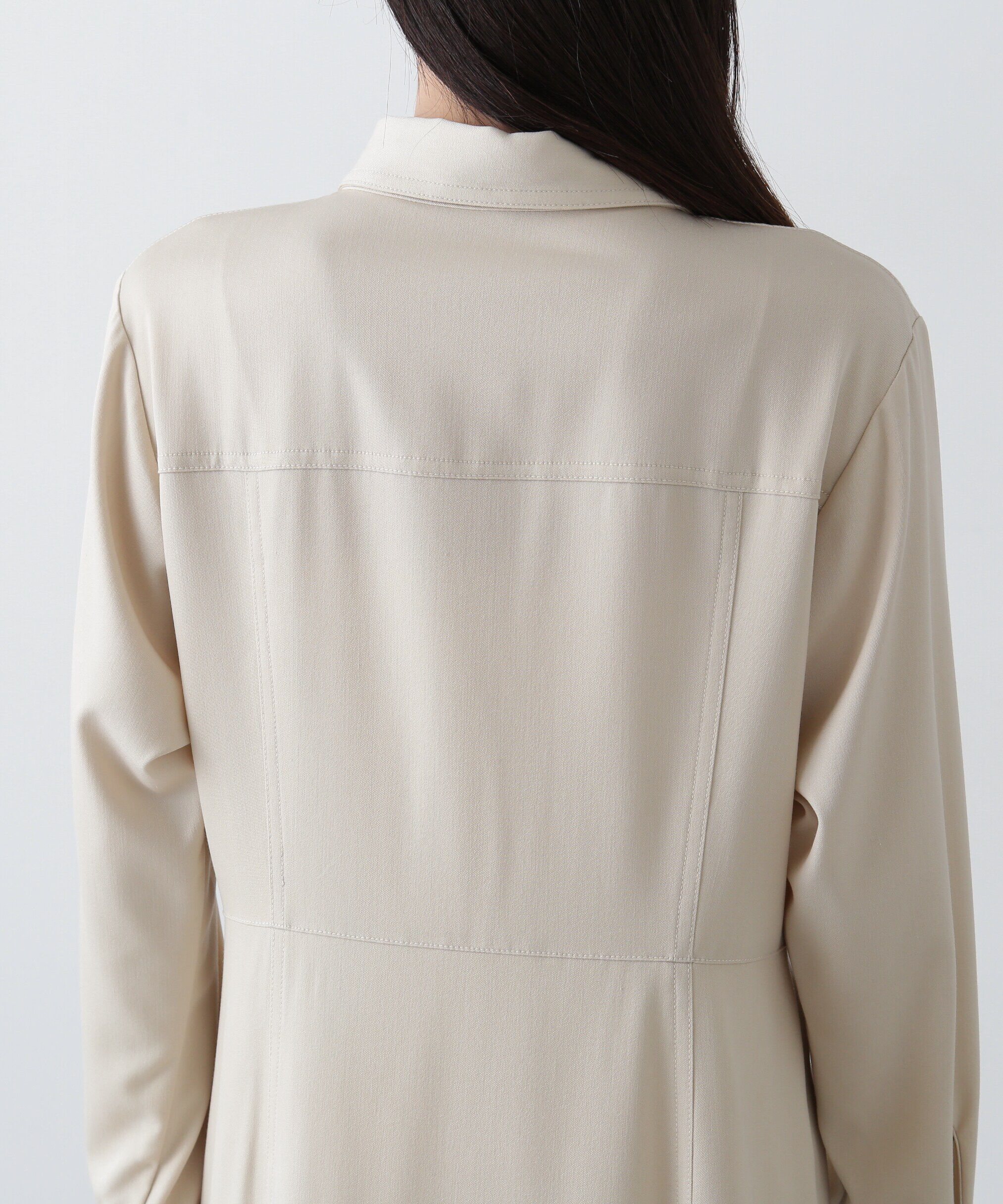  「デニムライクロングシャツワンピース」|ワンピース|