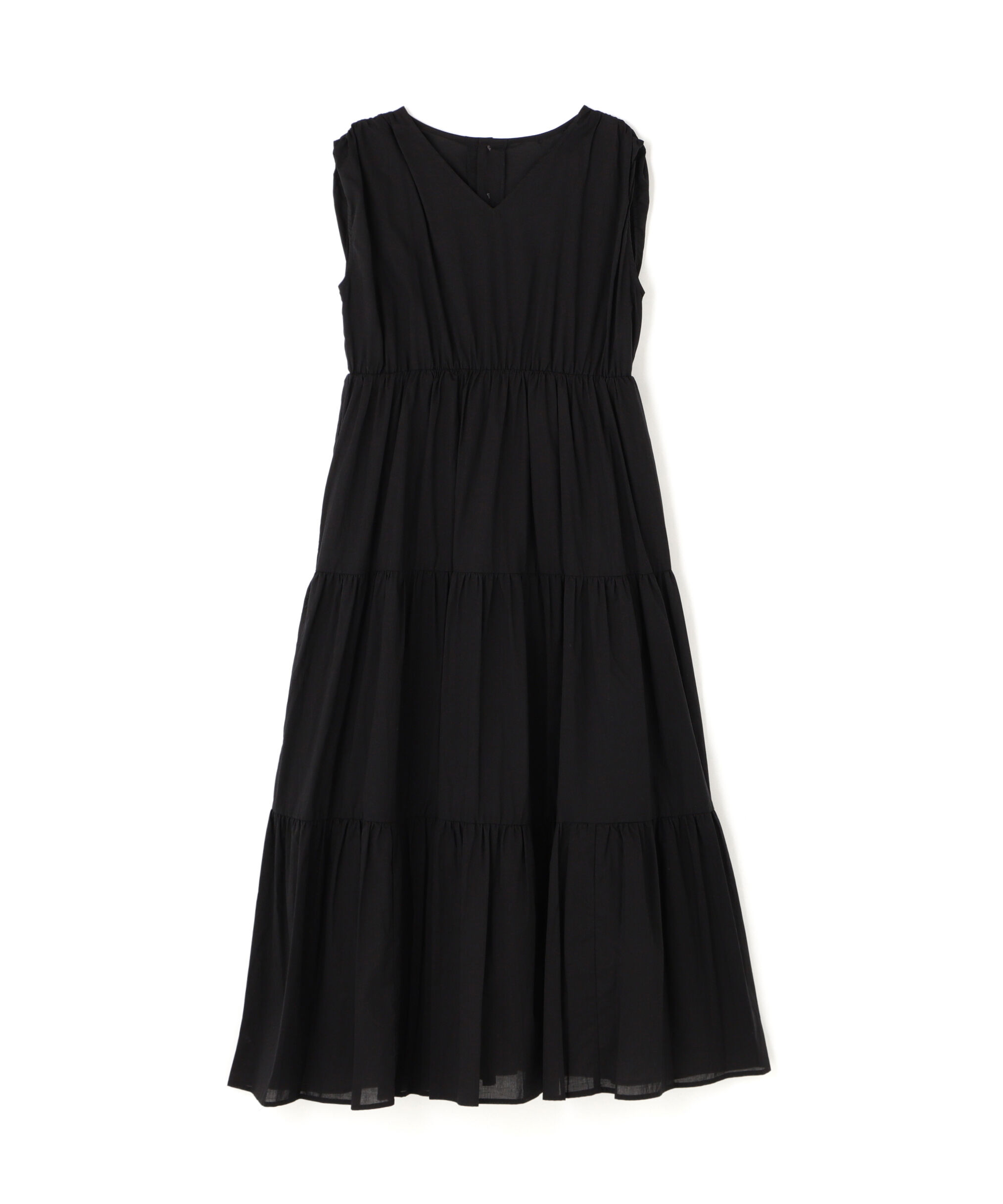  「コットンVネックティアードワンピース」|ワンピース|