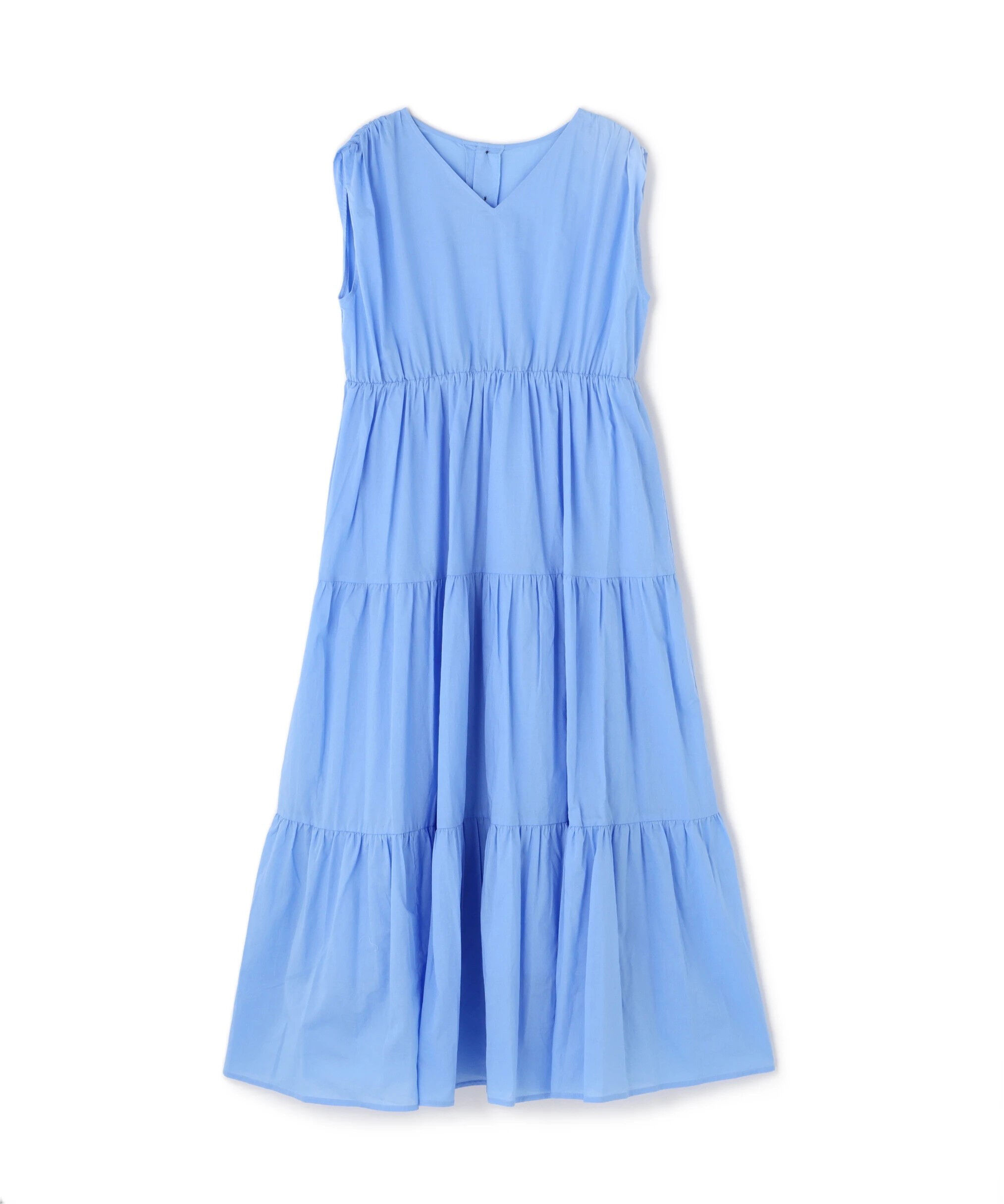  「コットンVネックティアードワンピース」|ワンピース|